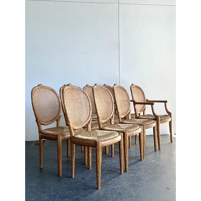 Vintage Boho Lorin Marsh Faux Bois Dining Chairs - Set of 8 - Detail view