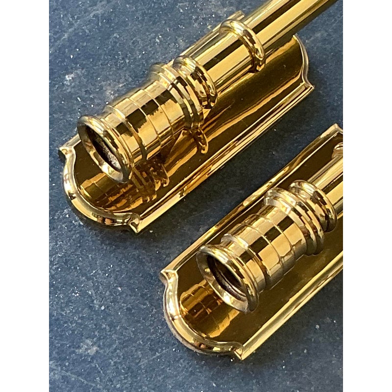 Vintage Regency Polished Brass Hurricane Candle Sconces - Top view