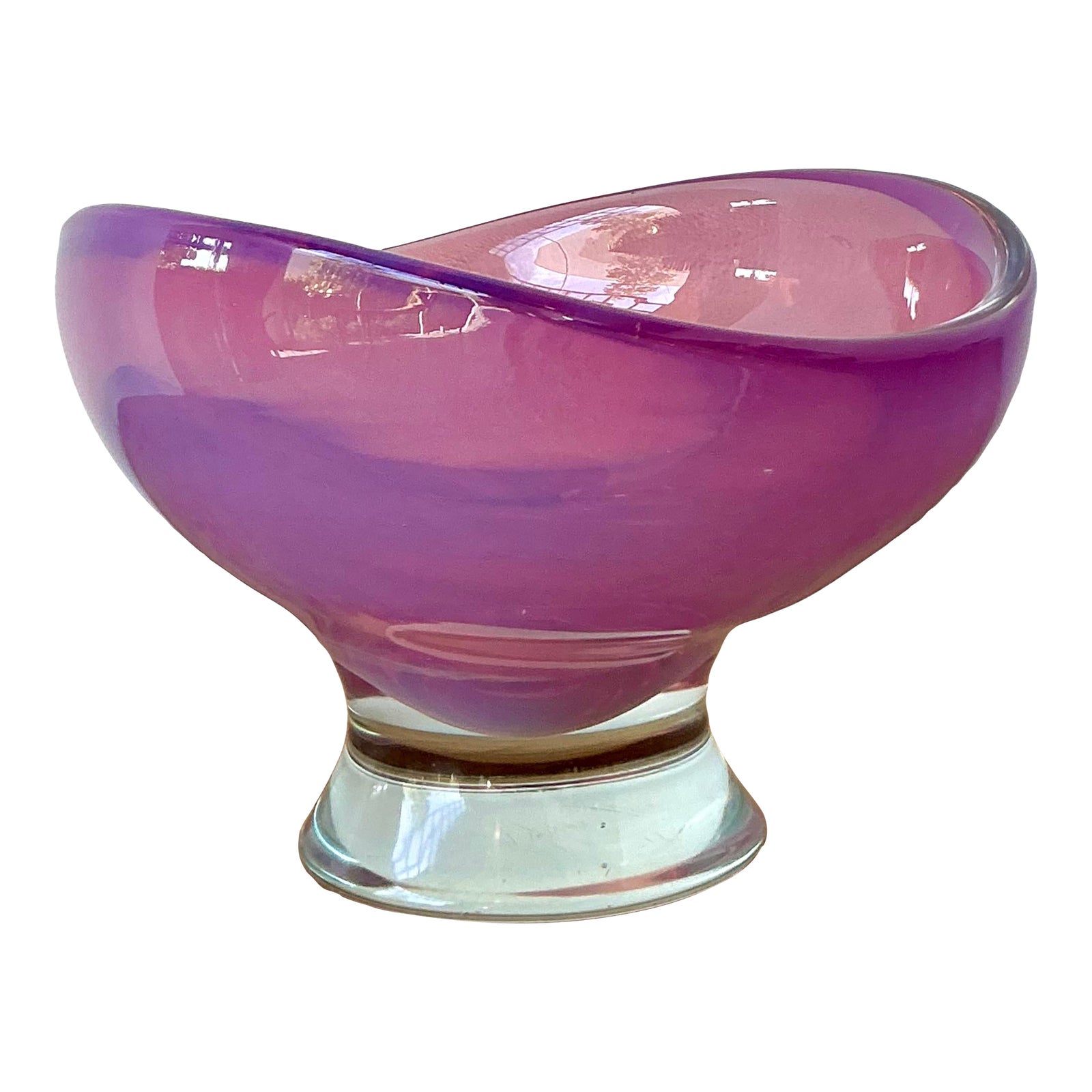 Vintage Boho Italian Art Glass Bowl After Murano