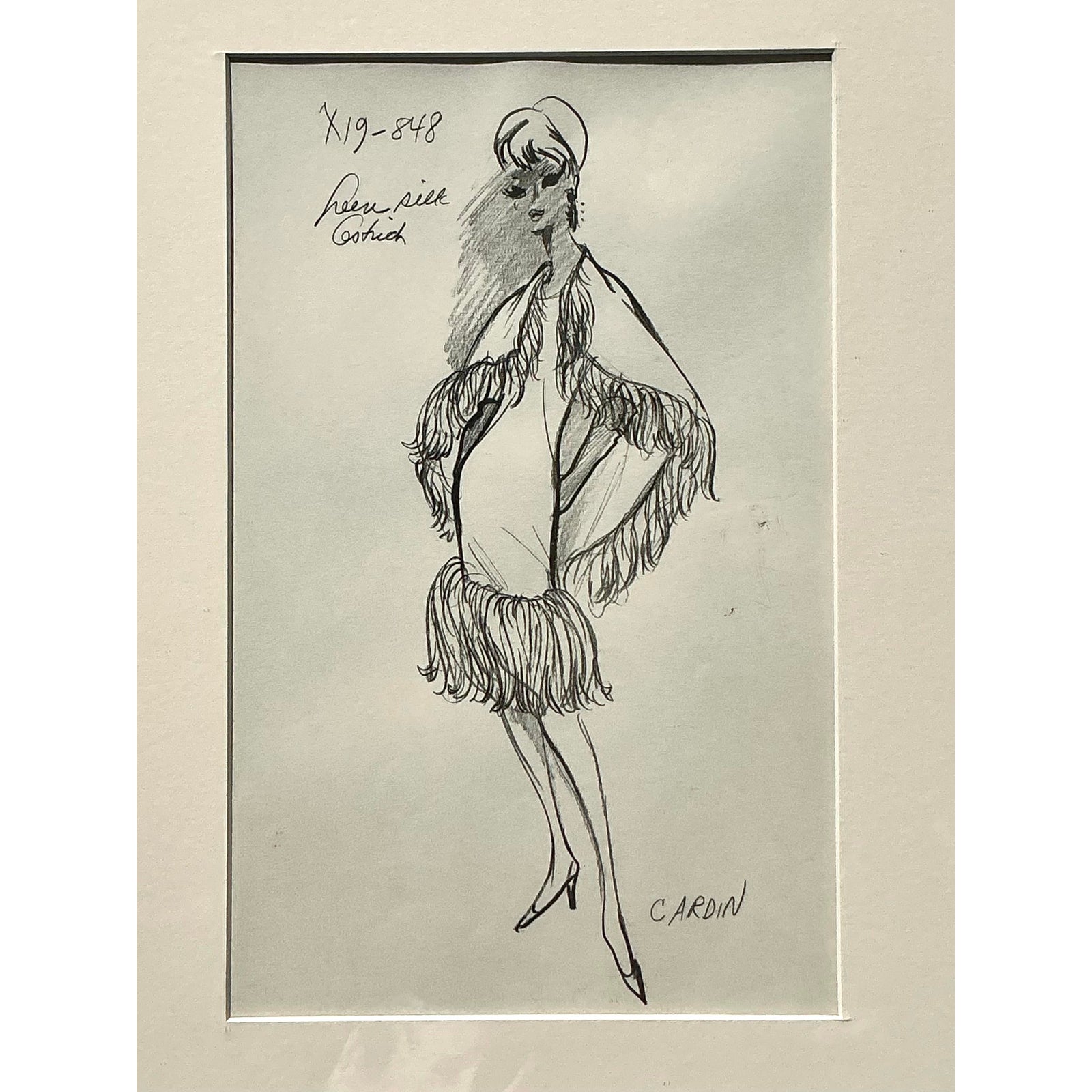 Vintage Boho 70s Original Cardin Sketch - Side view