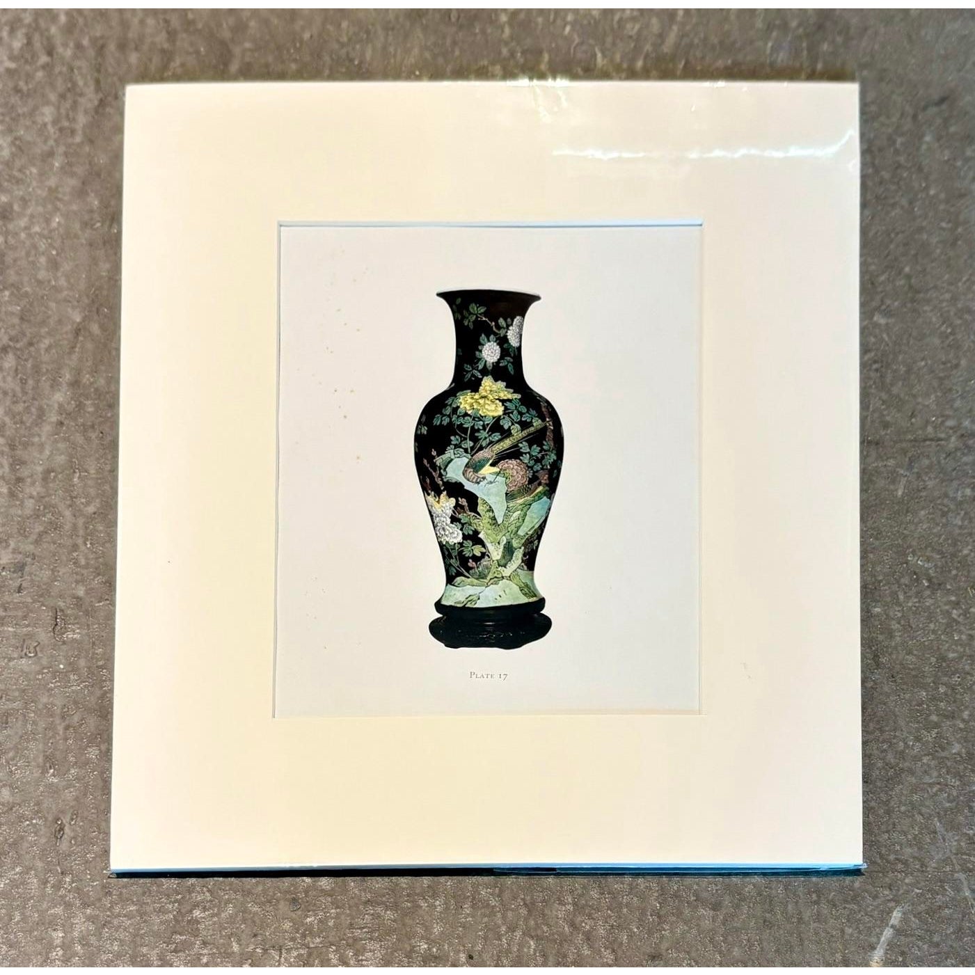 Vintage Boho Print of Chinese Porcelain Vase - Side view