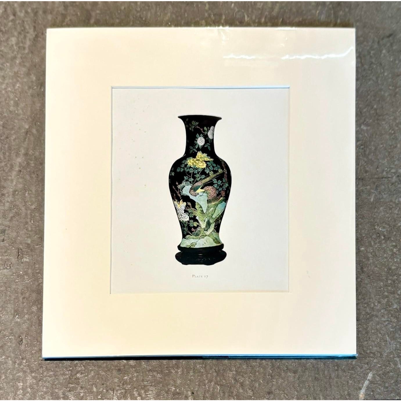 Vintage Boho Print of Chinese Porcelain Vase - Top view