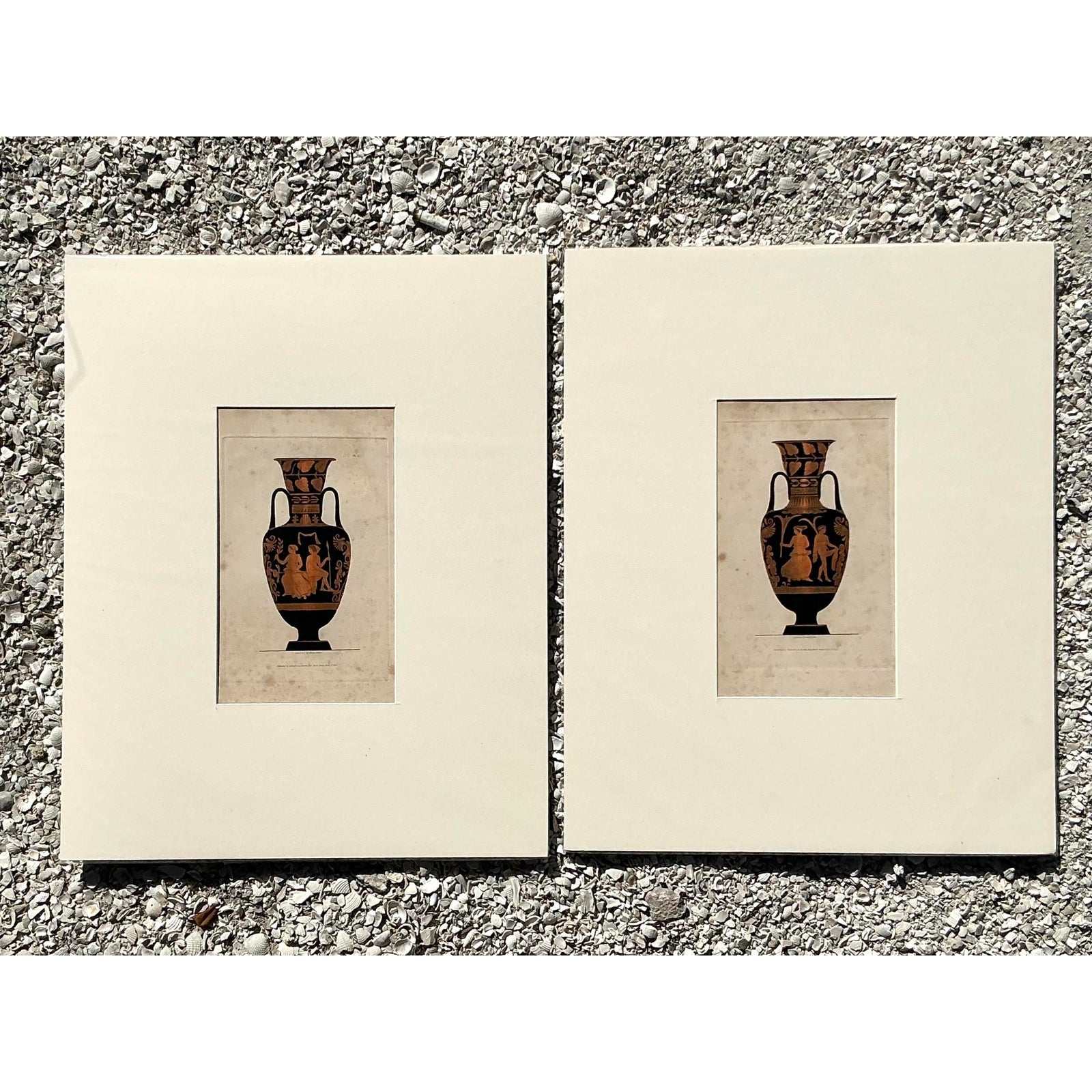 Vintage Boho Greek Urn Original Prints - Set of 2 - Detail view
