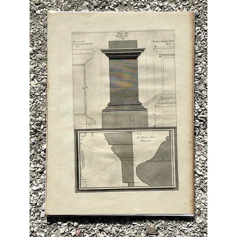 Vintage Boho Italian Architectural Original Print - Detail view