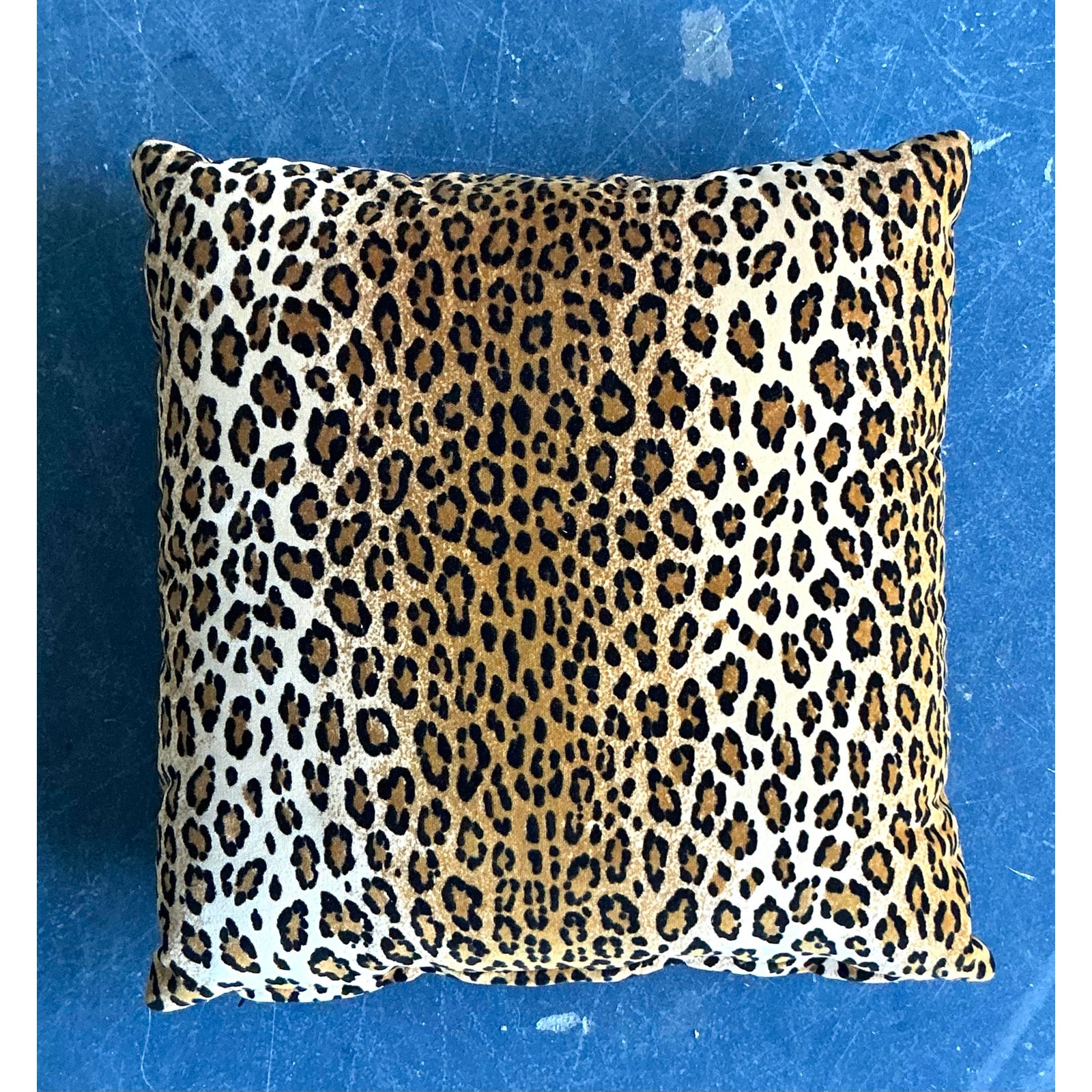 Vintage Boho Leopard Velvet Pillow - Detail view