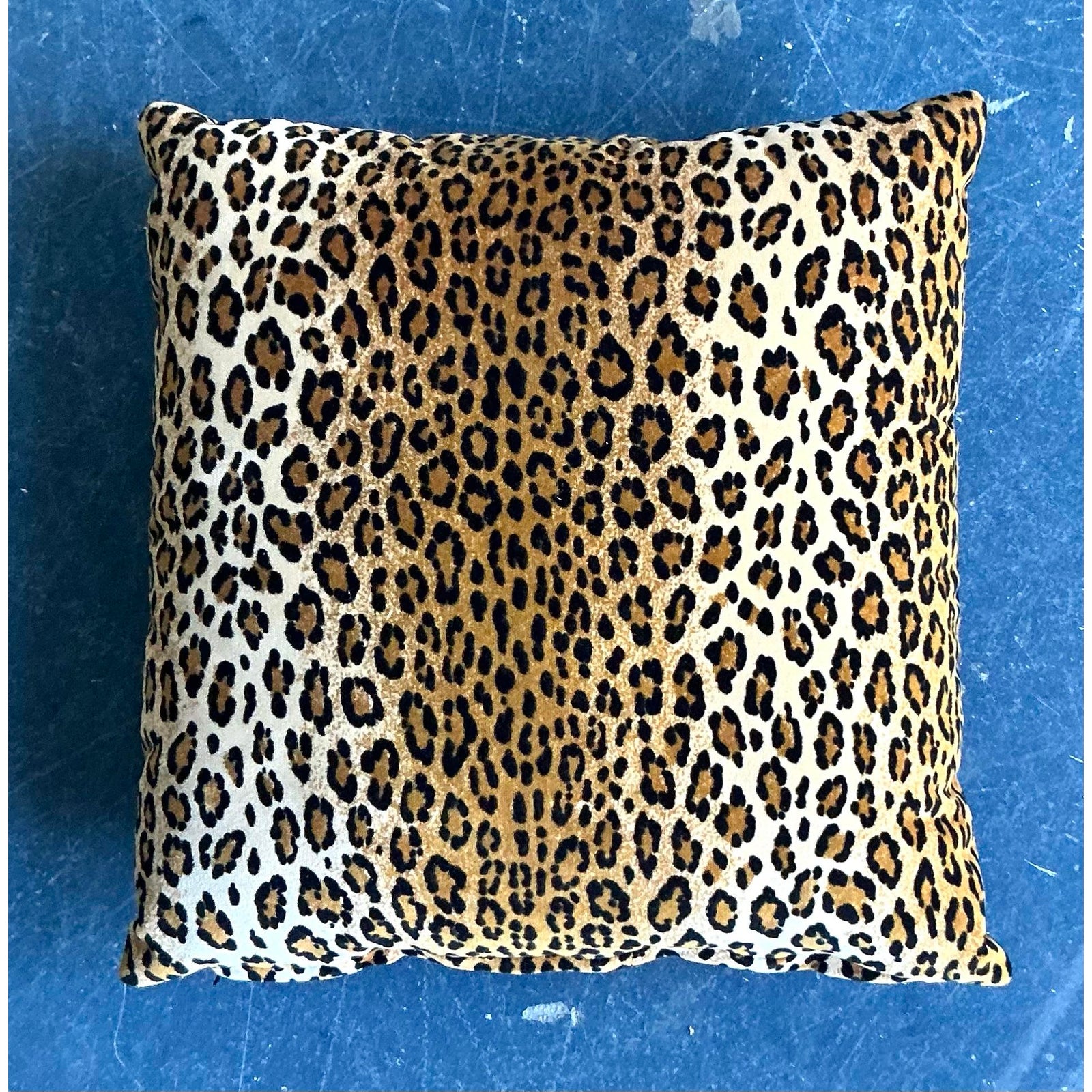 Vintage Boho Leopard Velvet Pillow - Top view