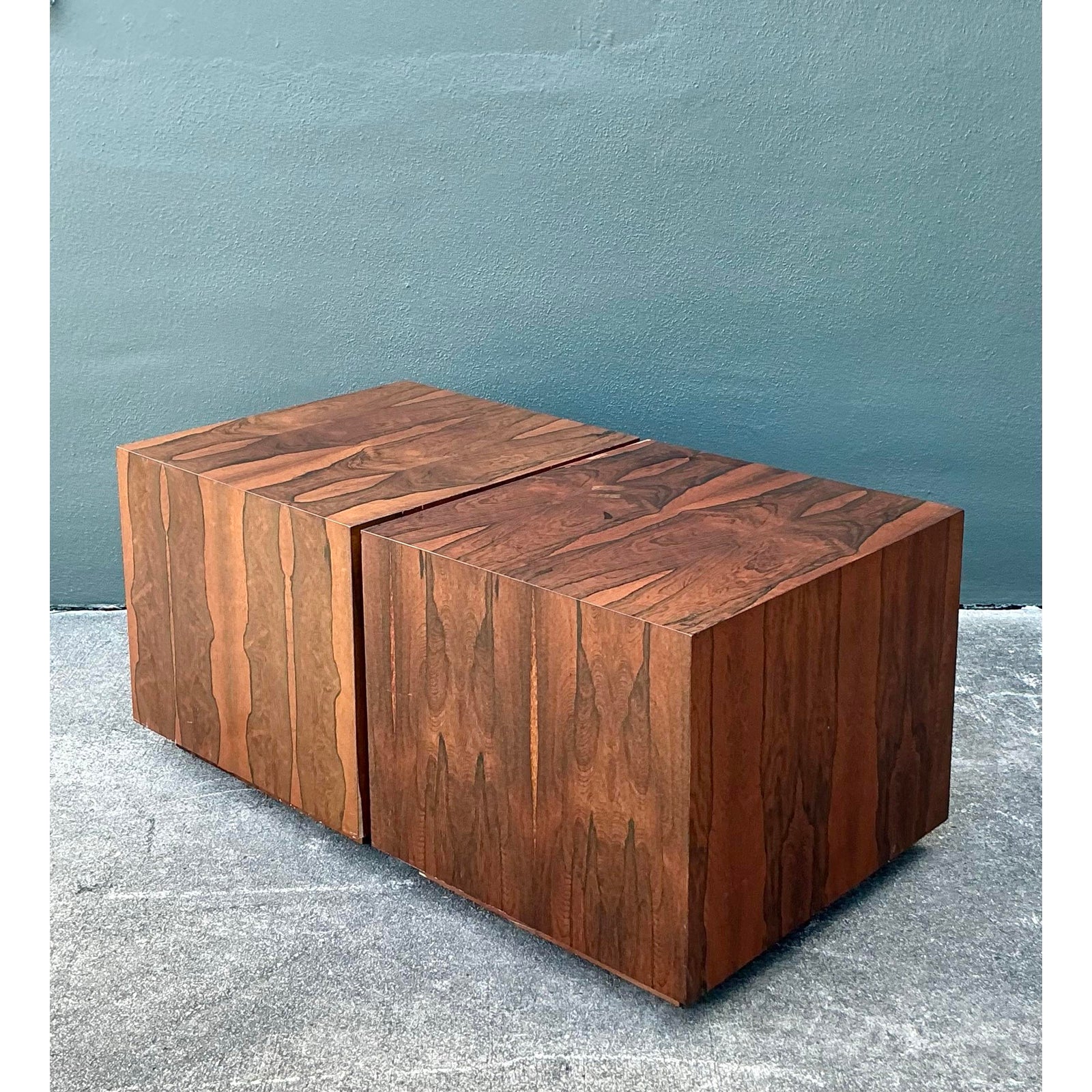 Vintage MCM Cube Side Tables - Set of 2 - Top view