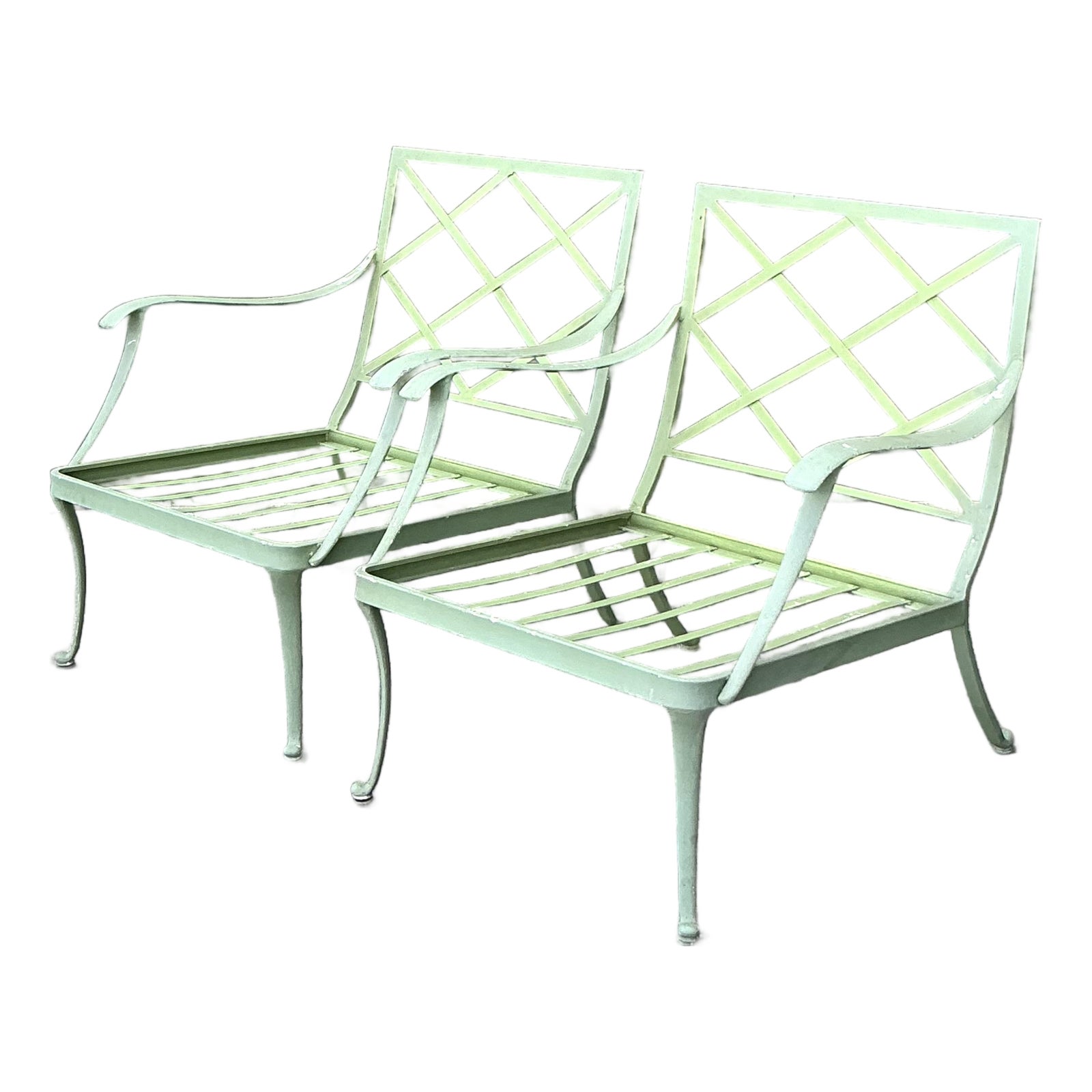 Vintage Regency Brown Jordan “Florentine” Cast Aluminum Lounge Chairs - A Pair
