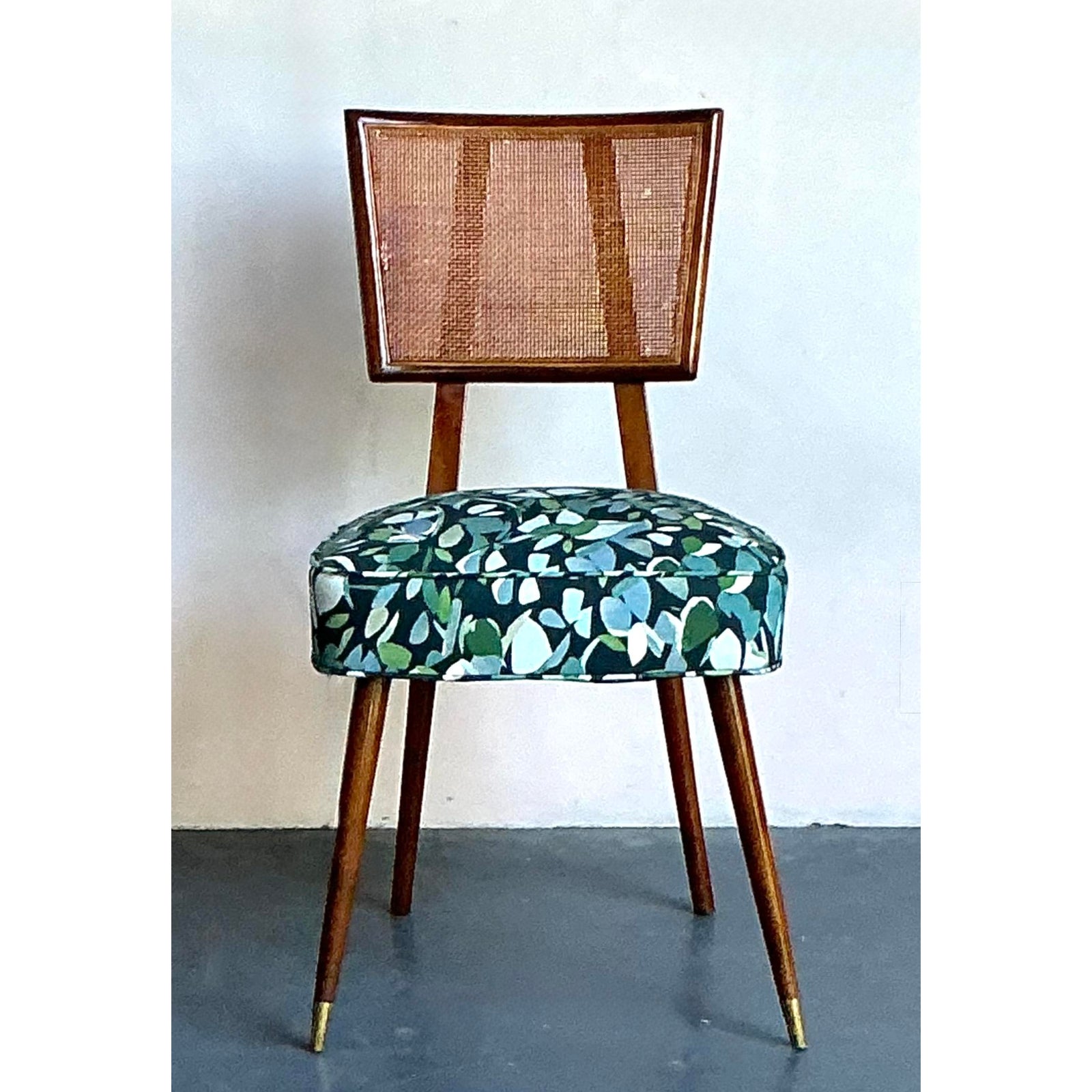 Vintage Boho MCM Cane Dining Chair - Detail view