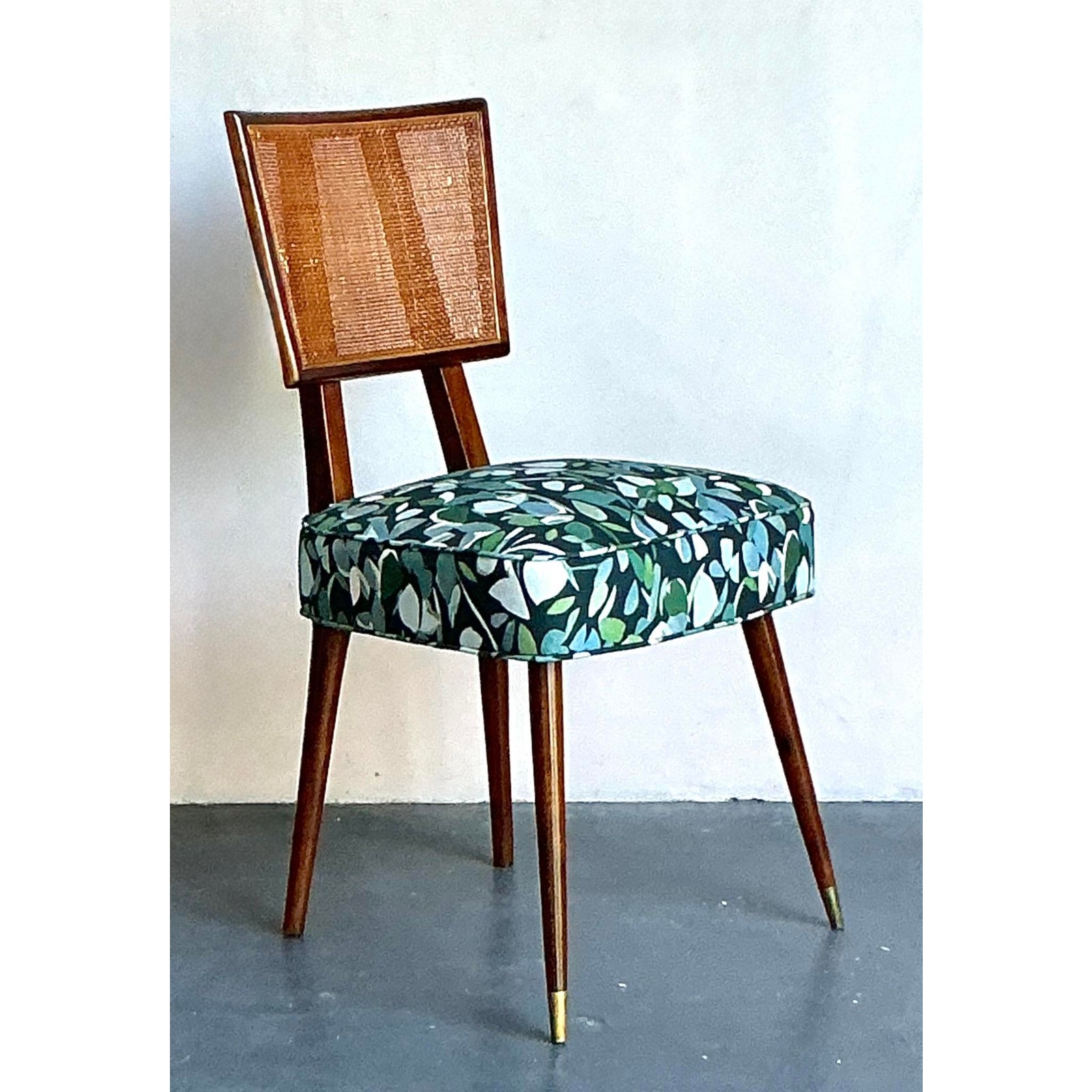 Vintage Boho MCM Cane Dining Chair - Back view
