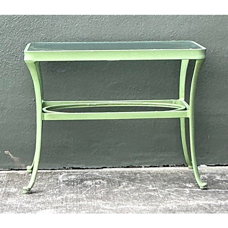 Vintage Boho Brown Jordan “Florentine” Side Table - Top view
