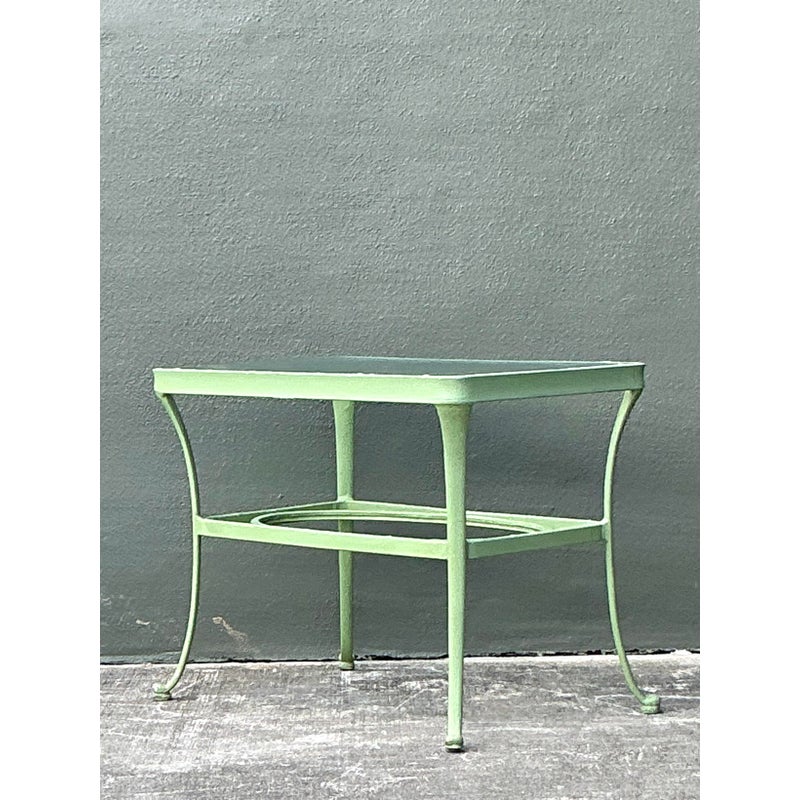 Vintage Boho Brown Jordan “Florentine” Side Table - Side view