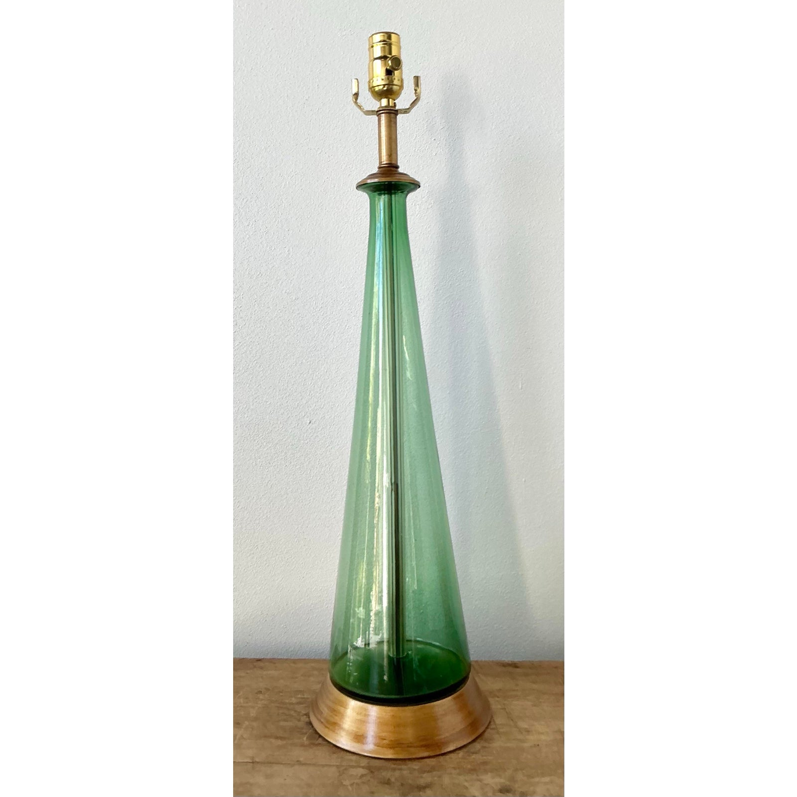 Vintage Boho Italian Glass Lamp - Top view