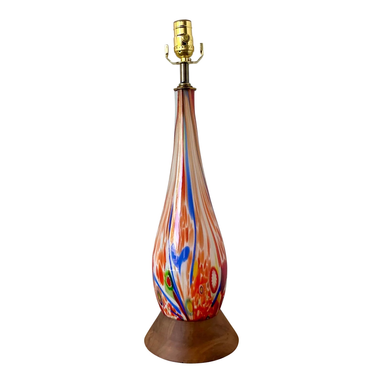 Vintage Boho Italian Glass Lamp