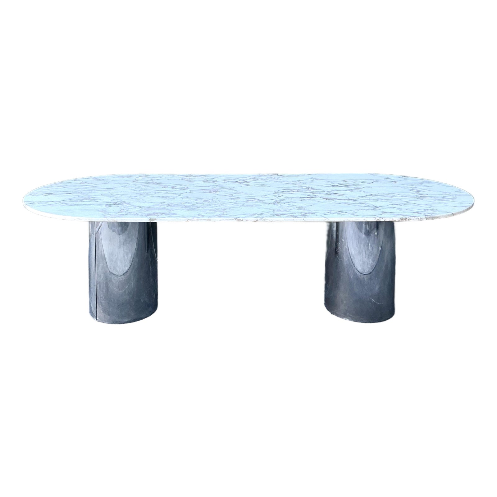Vintage Boho Brueton Double Cylinder Marble Dining Table