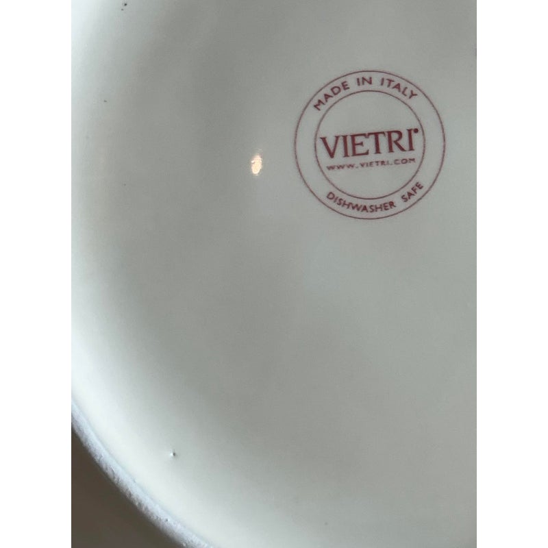 Vintage Boho Italian Vietri Glazed Ceramic Serving Bowl - Back view