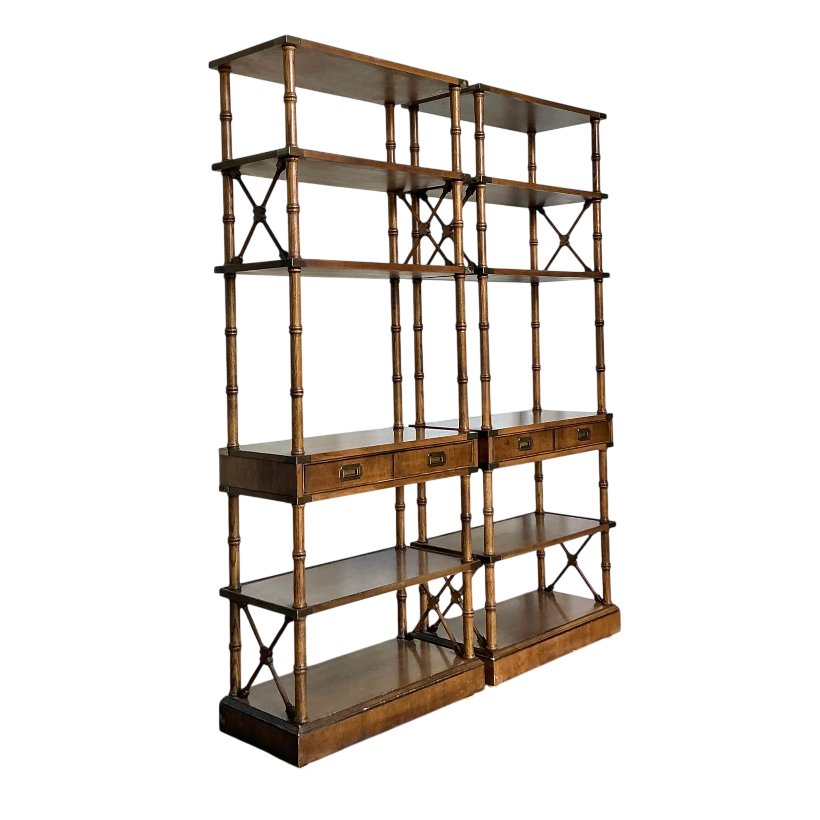 Vintage Boho Brandt Campaign Etagere - A Pair