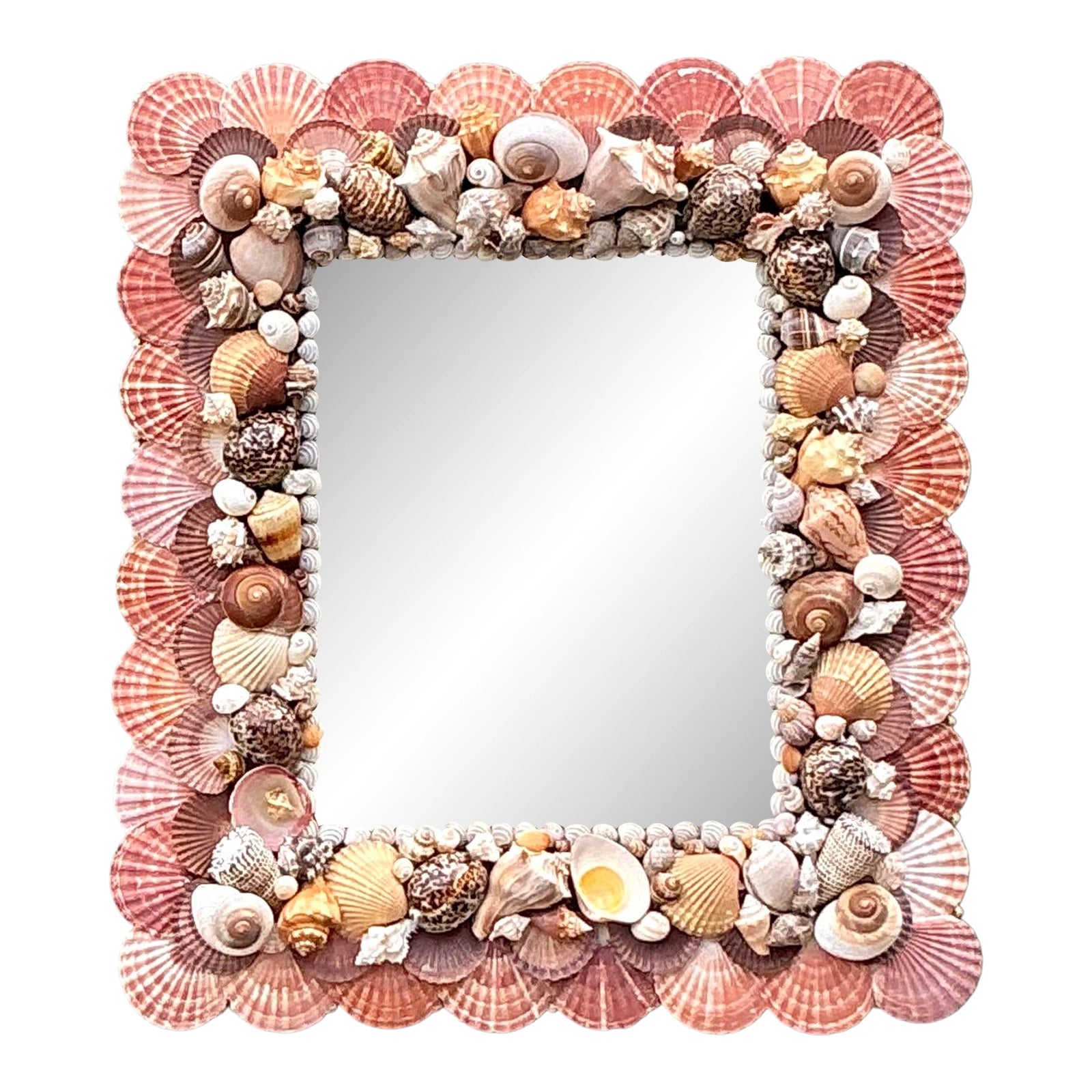 Vintage Boho Shell Encrusted Mirror