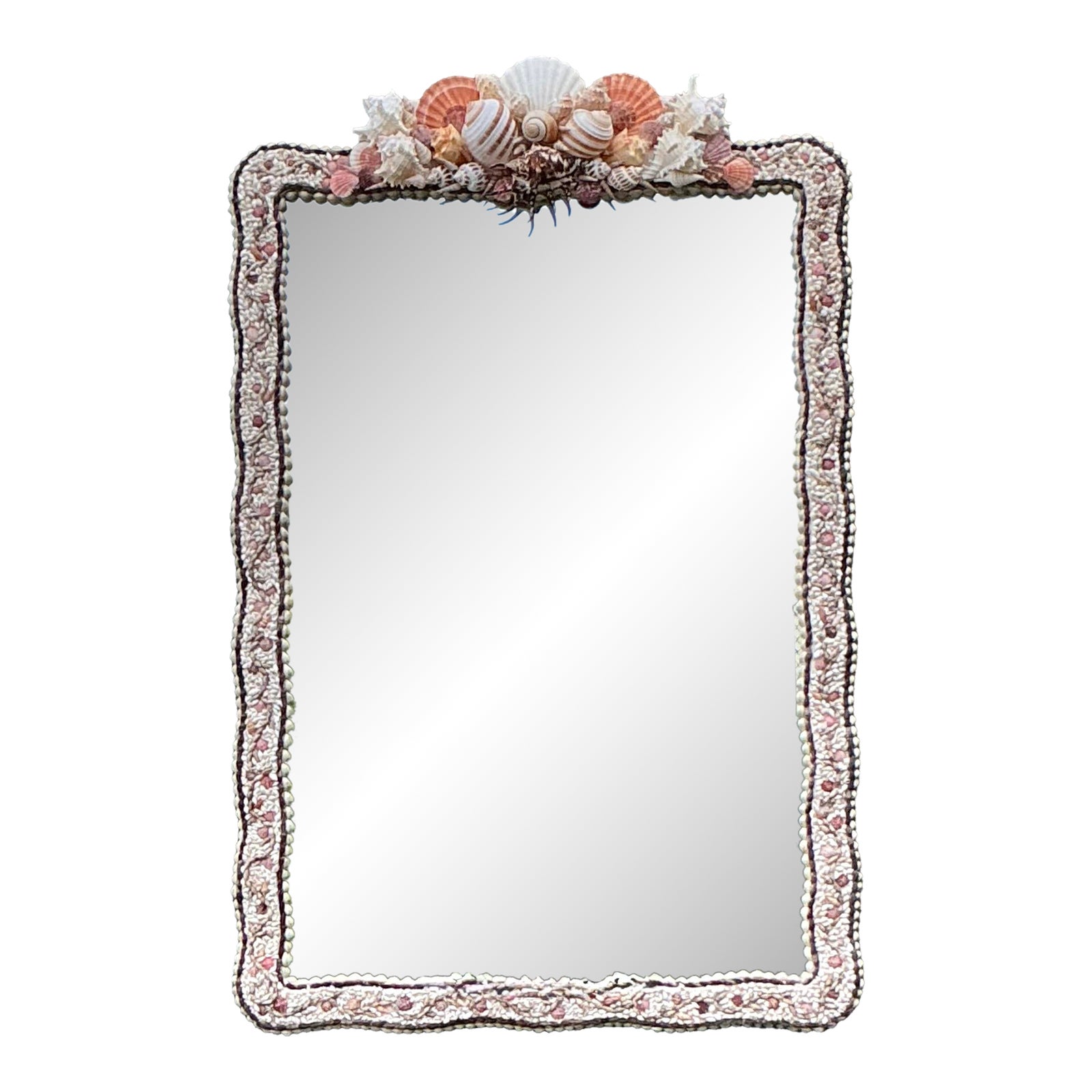 Vintage Boho Shell Encrusted Mirror