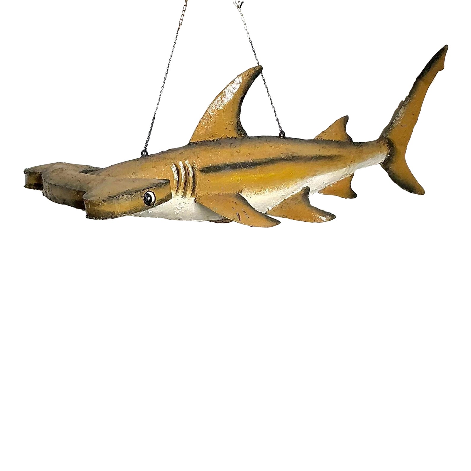 Vintage Boho Torch Cut Wrought Iron Hammer Head Shark