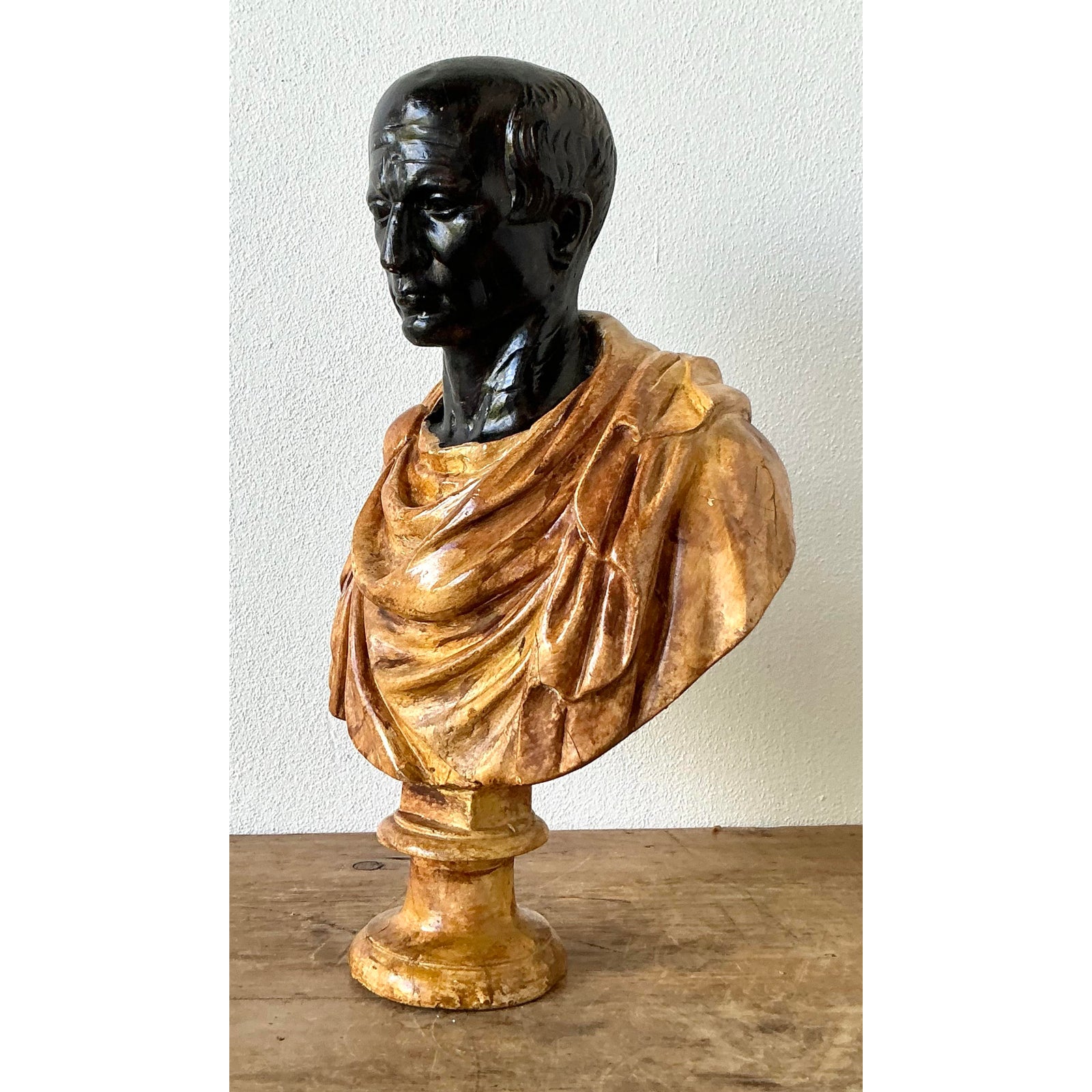 Vintage Grand Tour Plaster Bust of Man - Top view