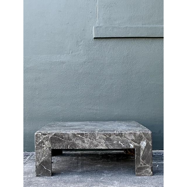 Vintage Boho Emperador Marble Coffee Table - Top view