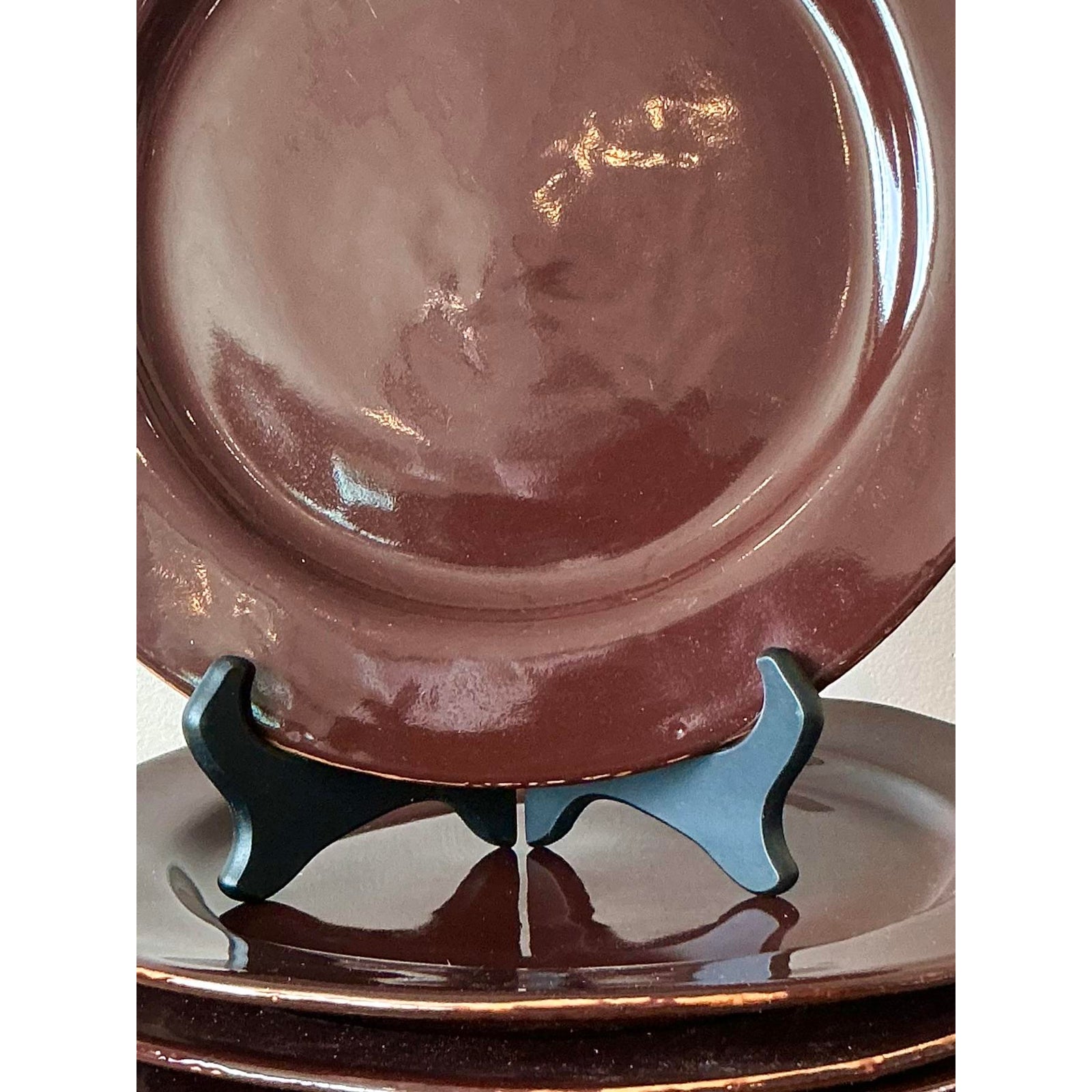 Vintage Italian Vietri Glazed Ceramic Plates - Set of 8