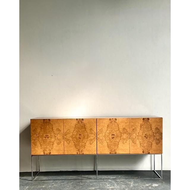 Vintage Boho Book Matched a Burl Wood Credenza After Thayer Coggin - Back view