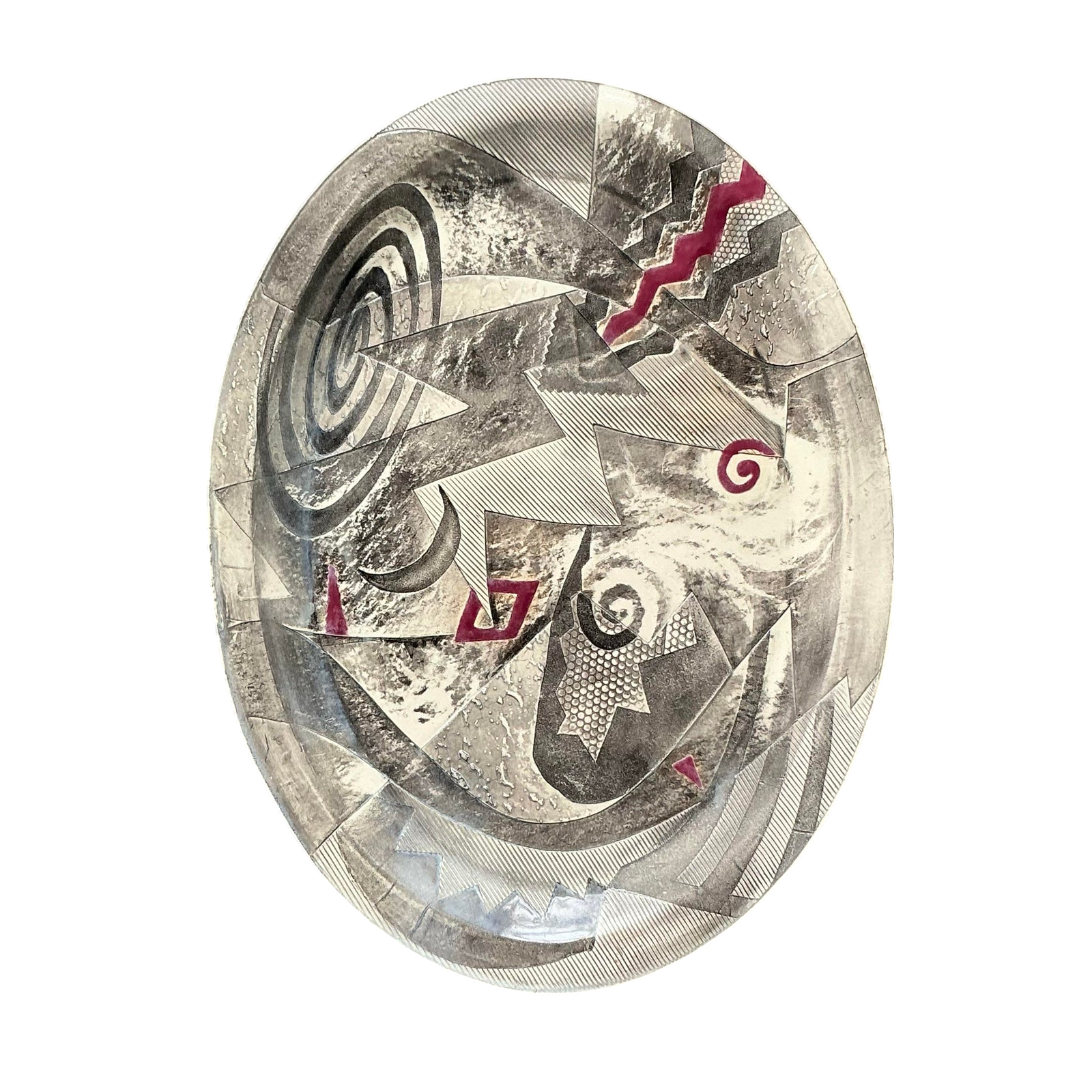 Vintage Postmodern Abstract Original Studio Pottery Tray