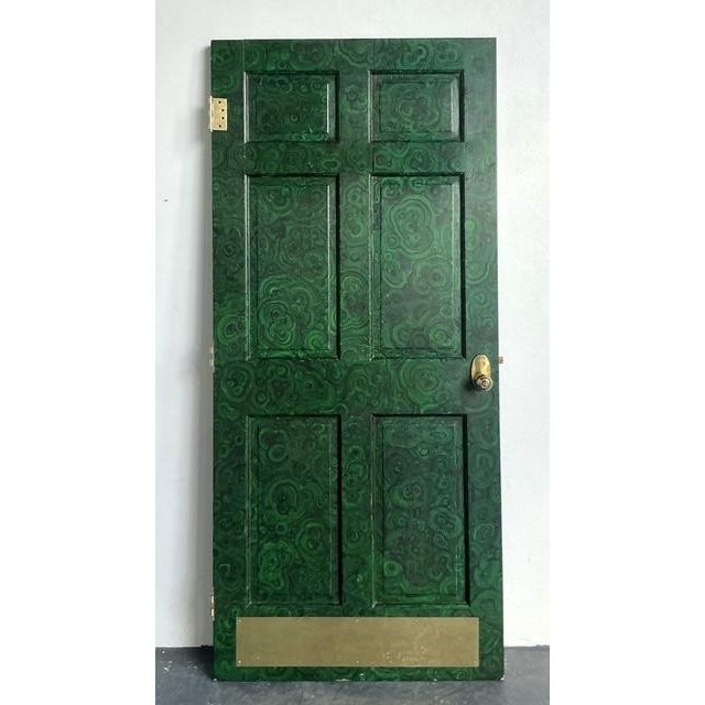 Vintage Boho Faux Finished Malachite Door - Back view