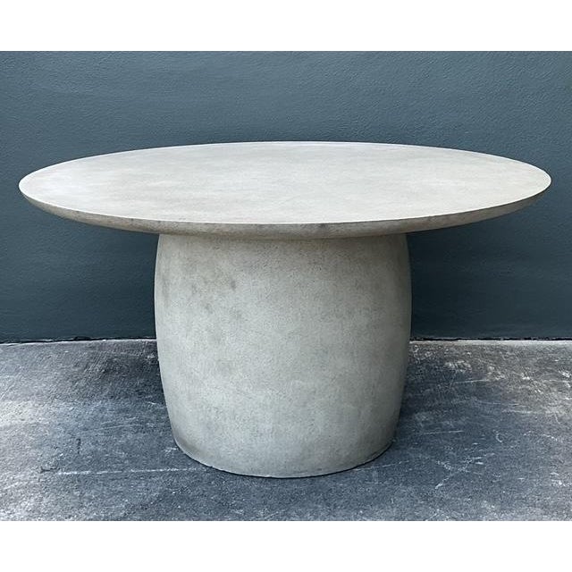 Vintage Boho Textured Pedestal Dining Table - Side view