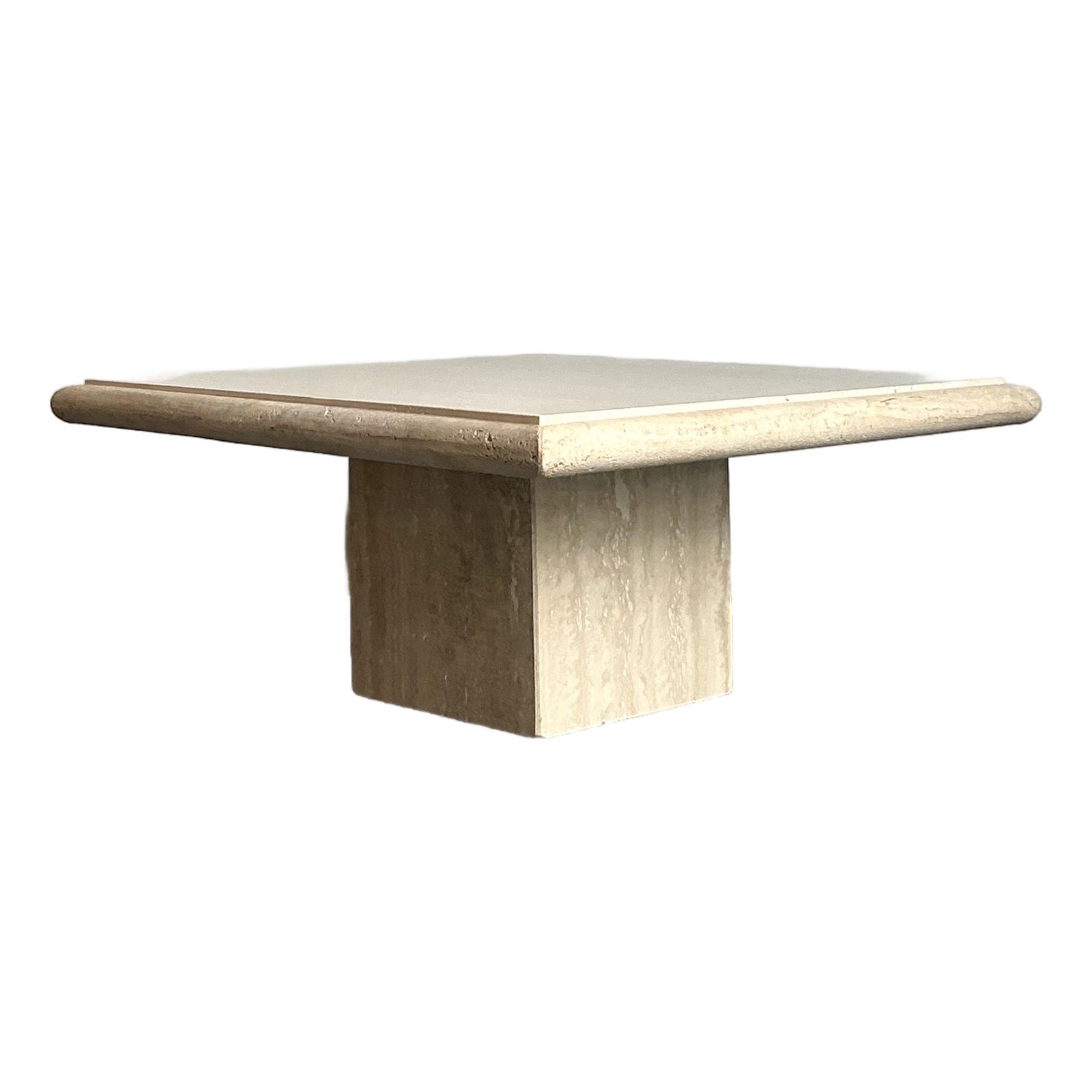 Vintage Boho Italian Stone International Travertine Coffee Table