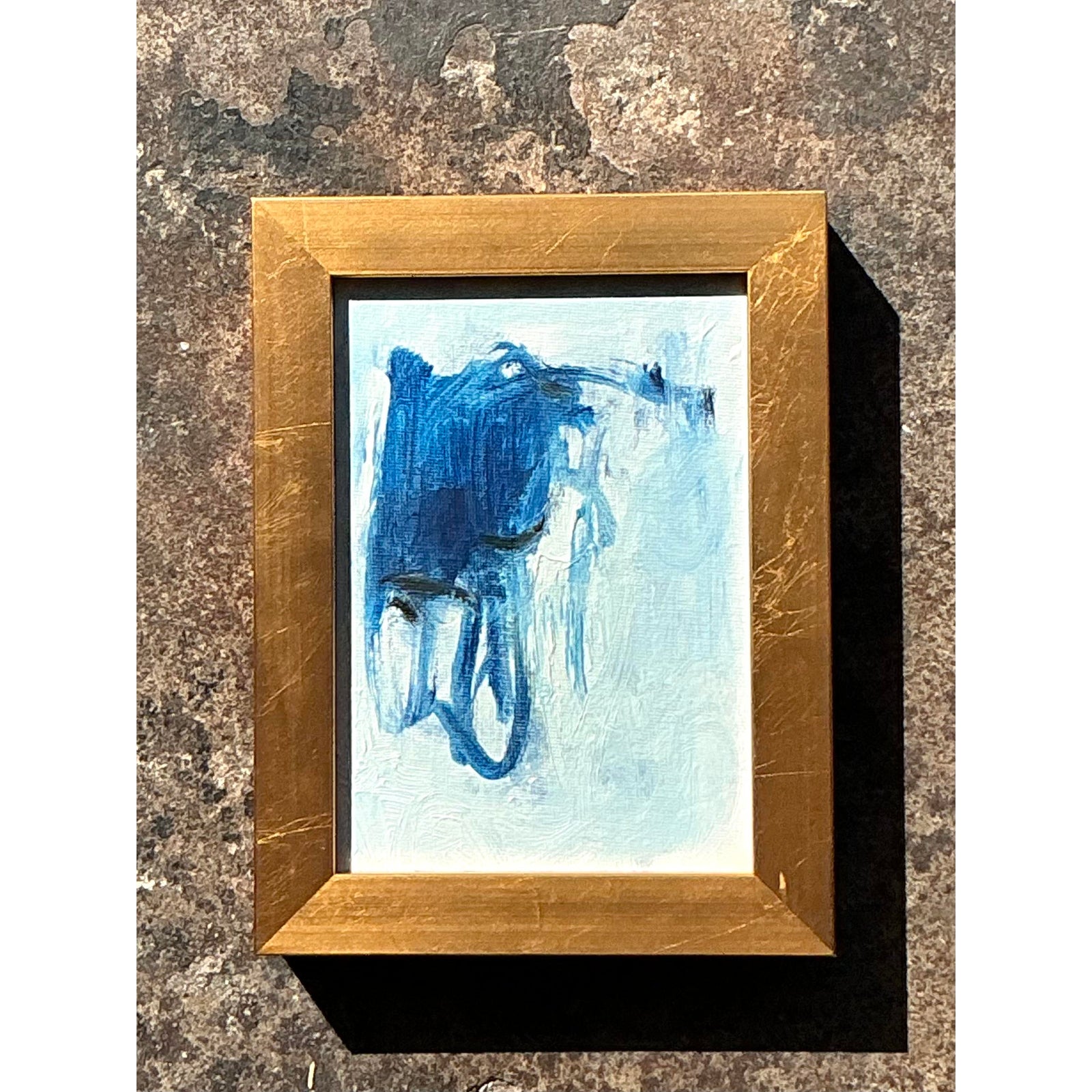 Vintage Original Abstract Oil Painting on Board - Detail view
