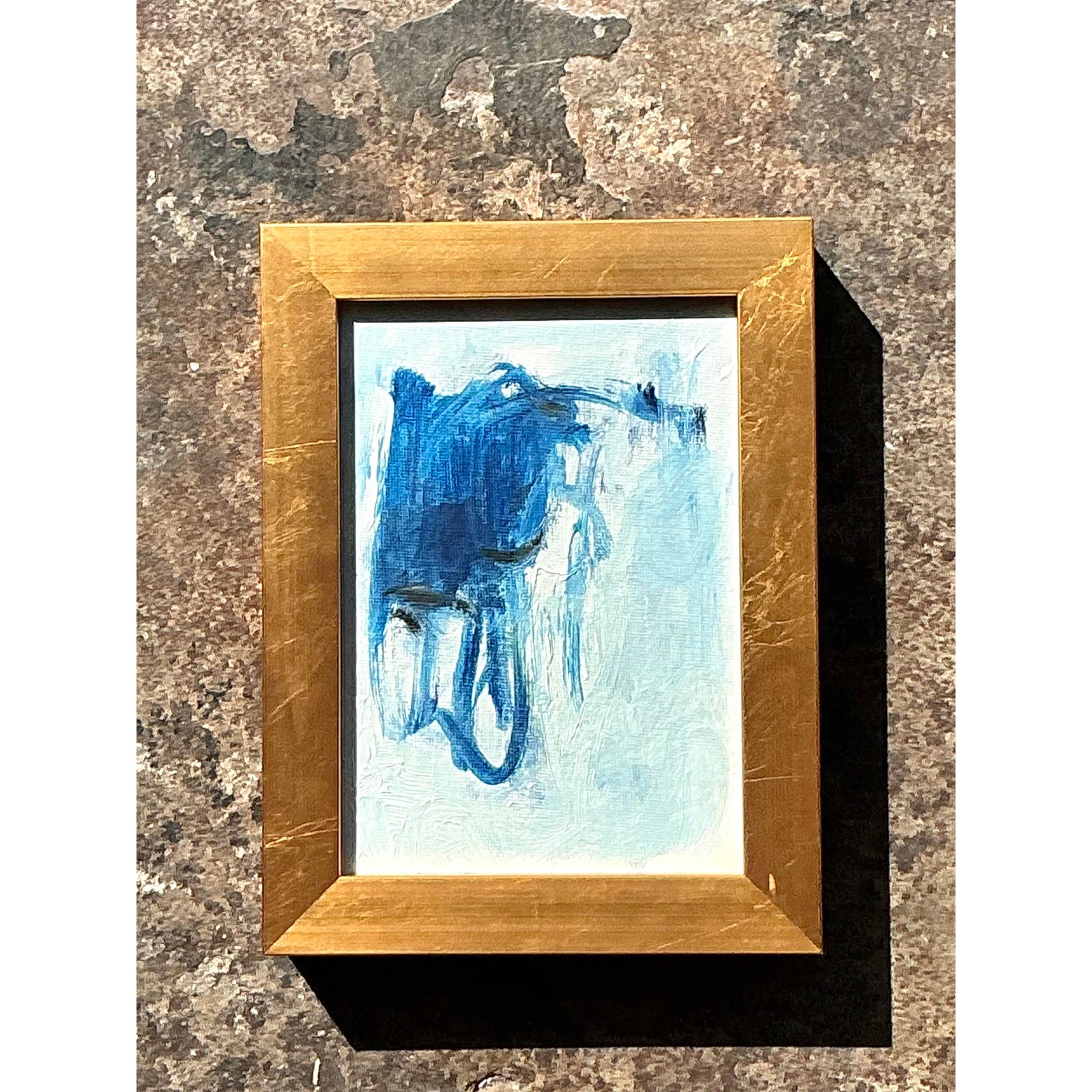 Vintage Original Abstract Oil Painting on Board - Back view