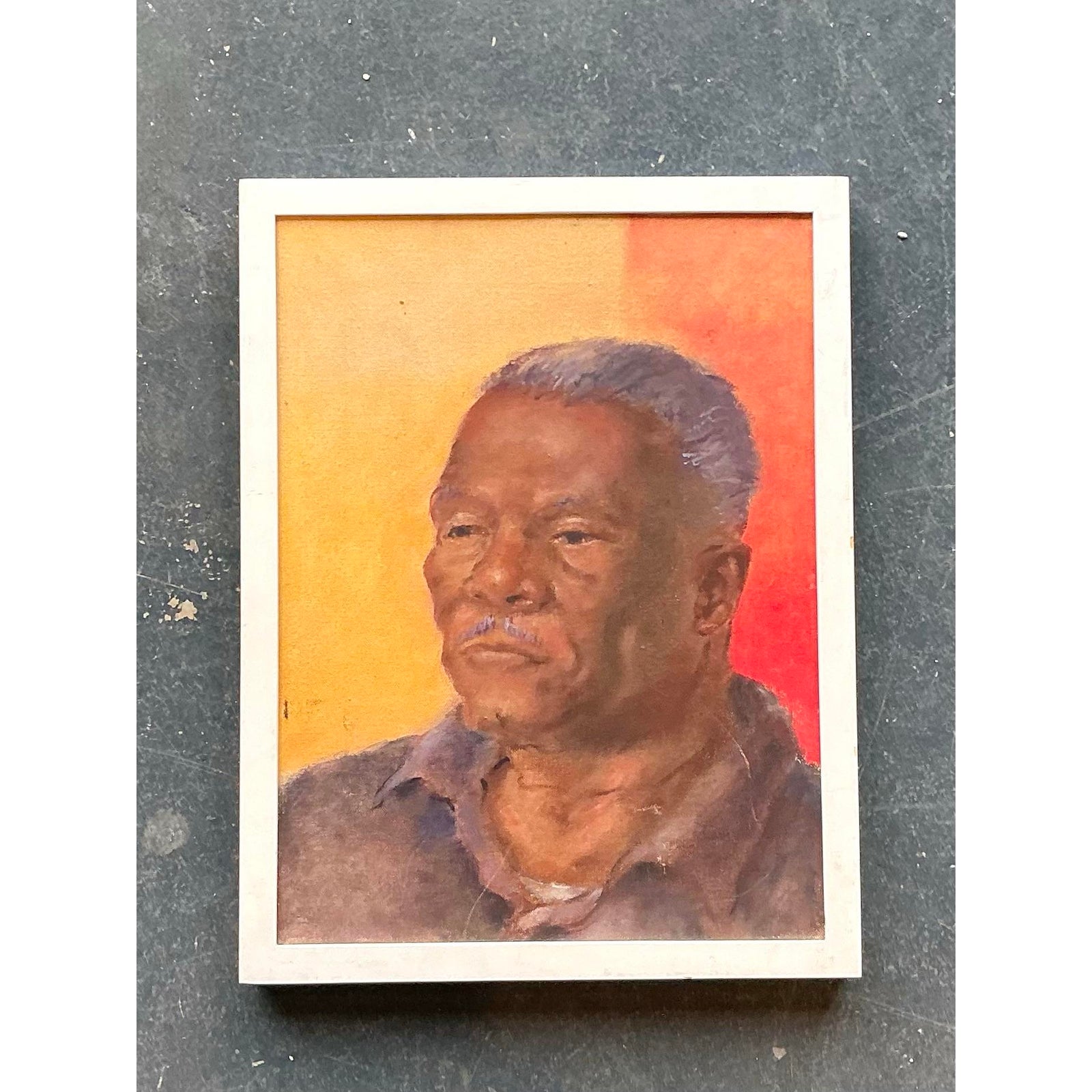 Vintage Original Oil Portrait on Canvas - Detail view