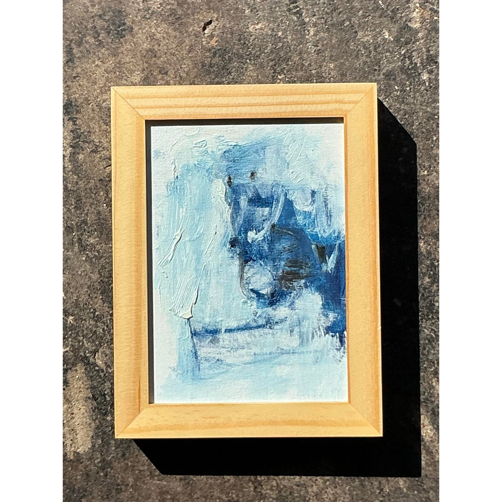 Vintage Original Abstract Oil Painting on Board - Detail view