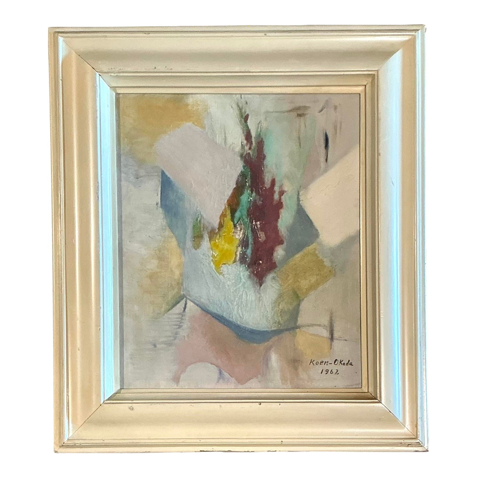 Vintage Original Abstract Oil Painting on Canvas