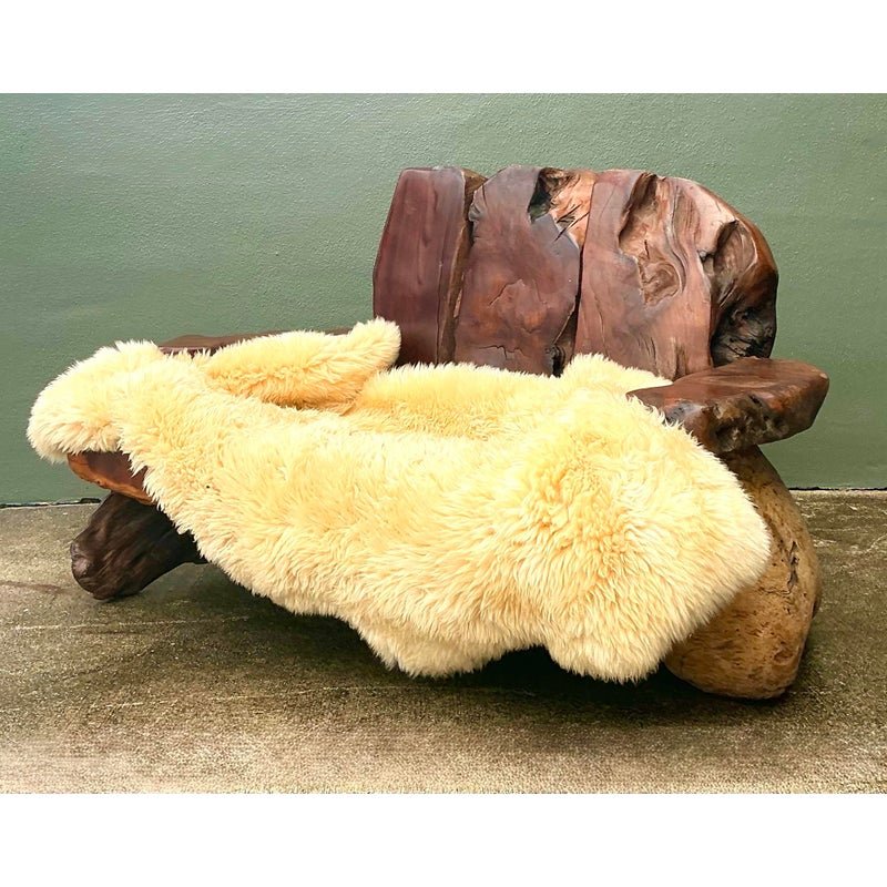 Vintage Redwood Slab Sofa After Darryl Stokes - Detail view