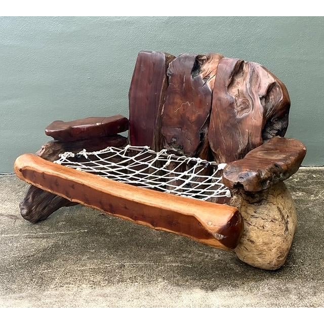 Vintage Redwood Slab Sofa After Darryl Stokes - Back view