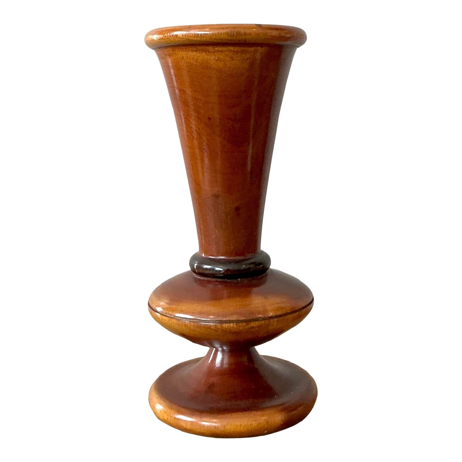 Vintage Boho Turned Wood Vase