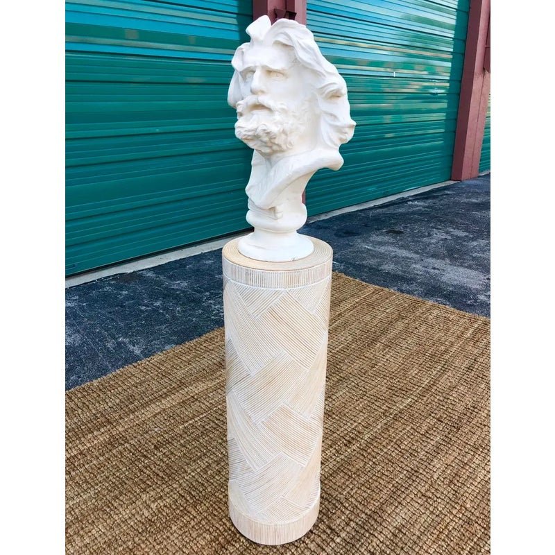 Vintage Painted Terra Cotta Bust of Bearded Man - Side view