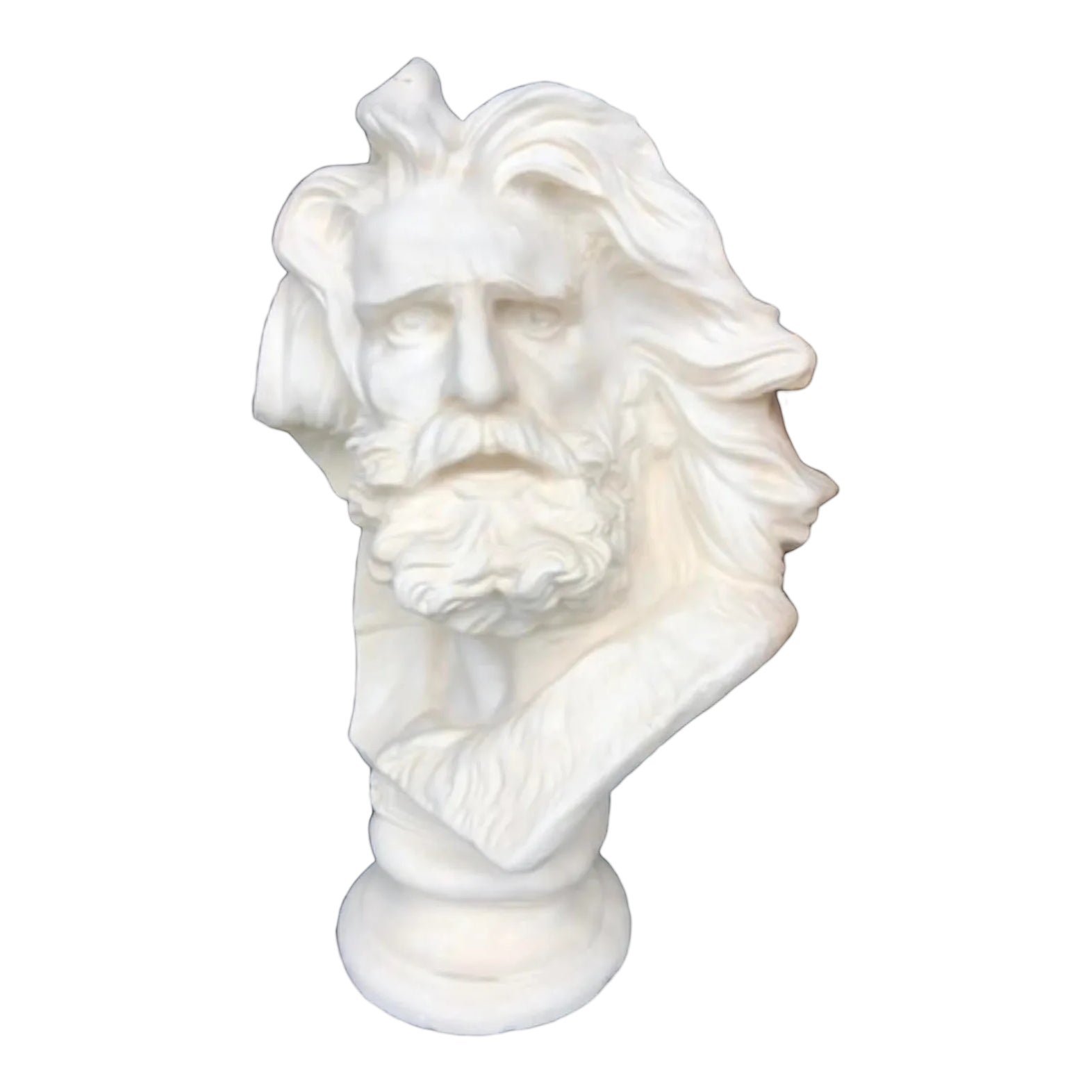 Vintage Painted Terra Cotta Bust of Bearded Man