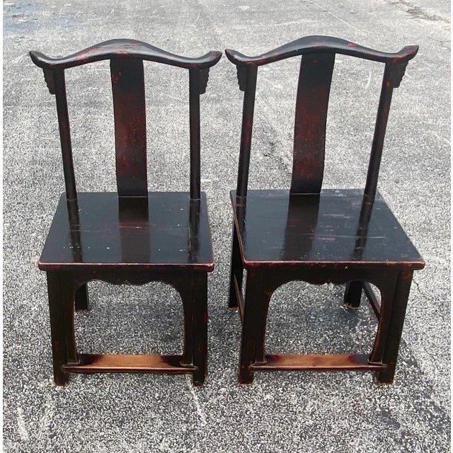 Vintage Asian Emperor Chairs - a Pair - Back view