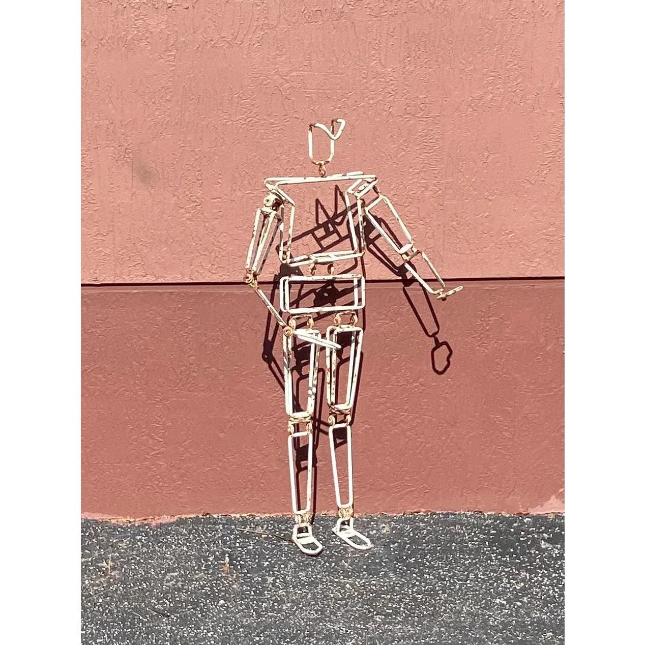 Vintage Industrial Articulated Man Statue - Detail view
