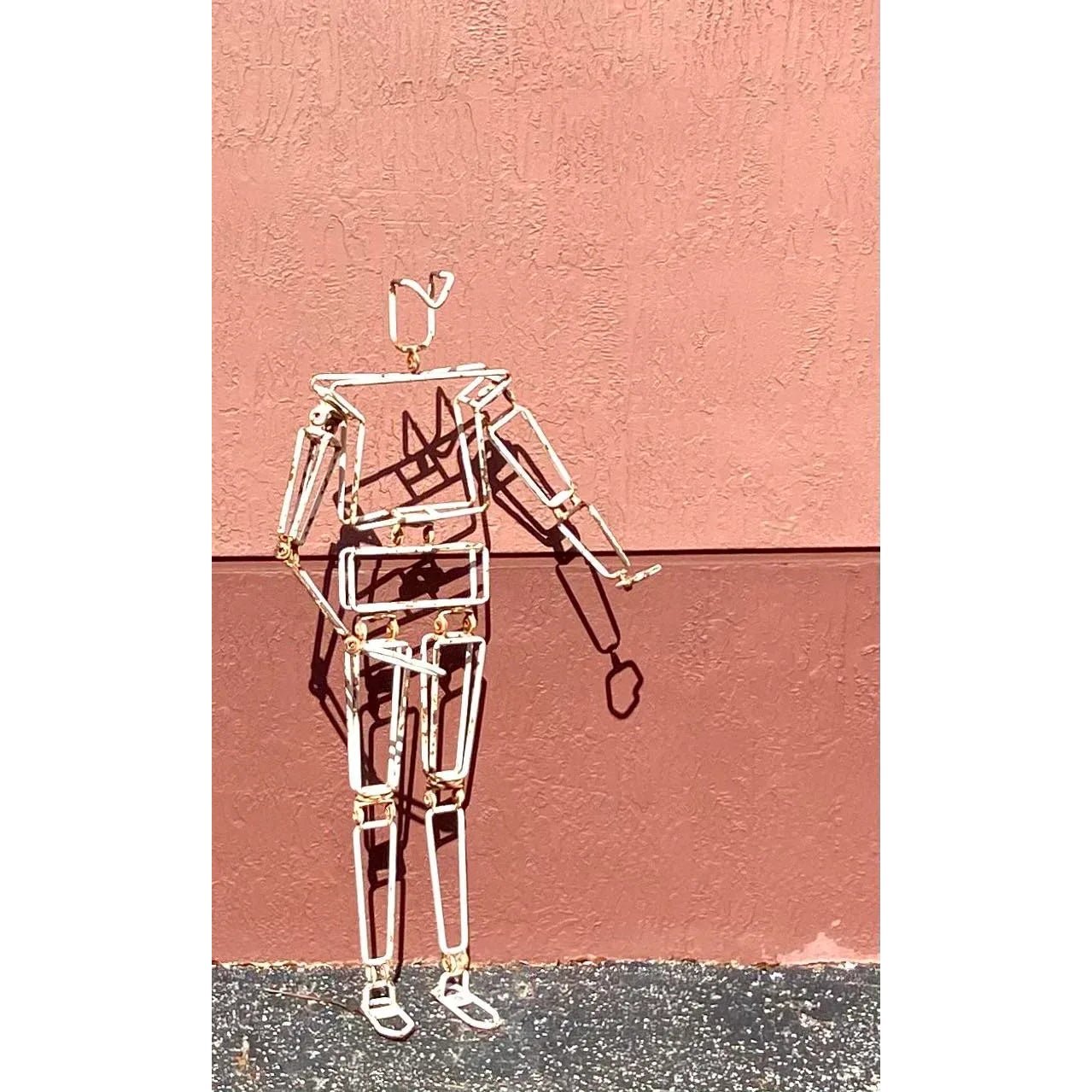 Vintage Industrial Articulated Man Statue - Side view