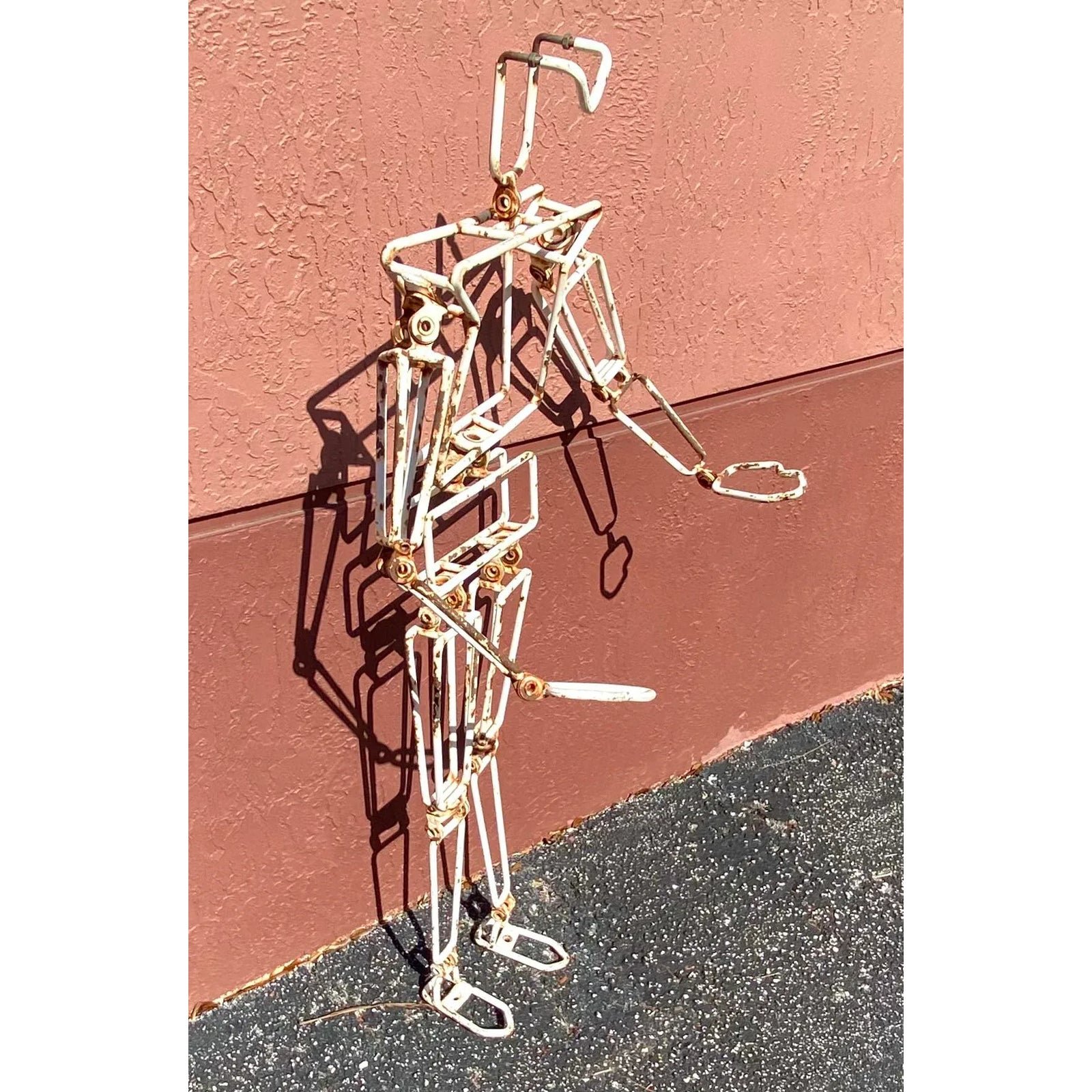 Vintage Industrial Articulated Man Statue - Back view