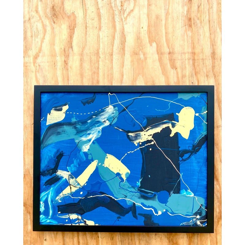 Contemporary Abstract Original Oil Painting Signed D. Batt - Side view