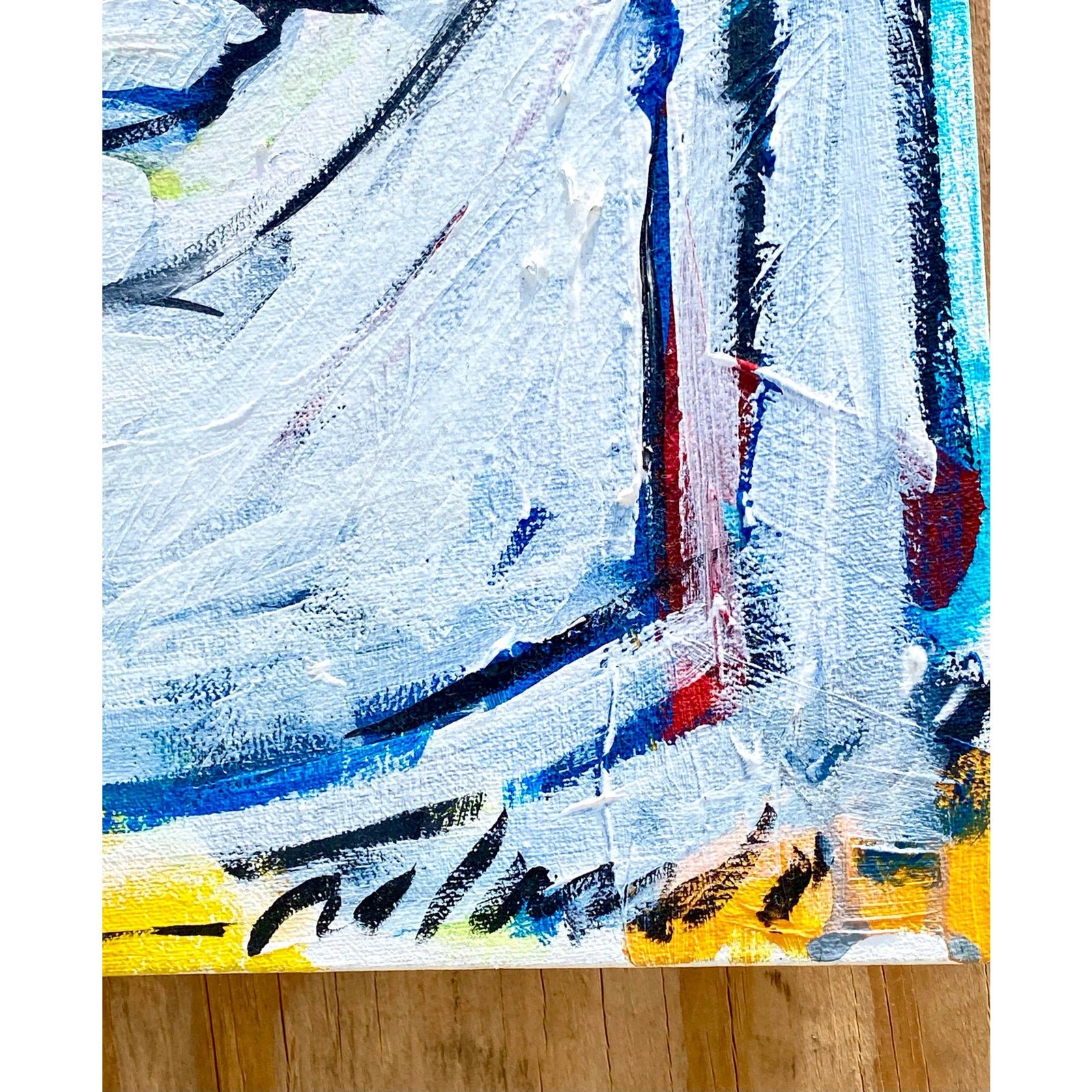 Contemporary Original Abstract Oil Signed Roland - Back view