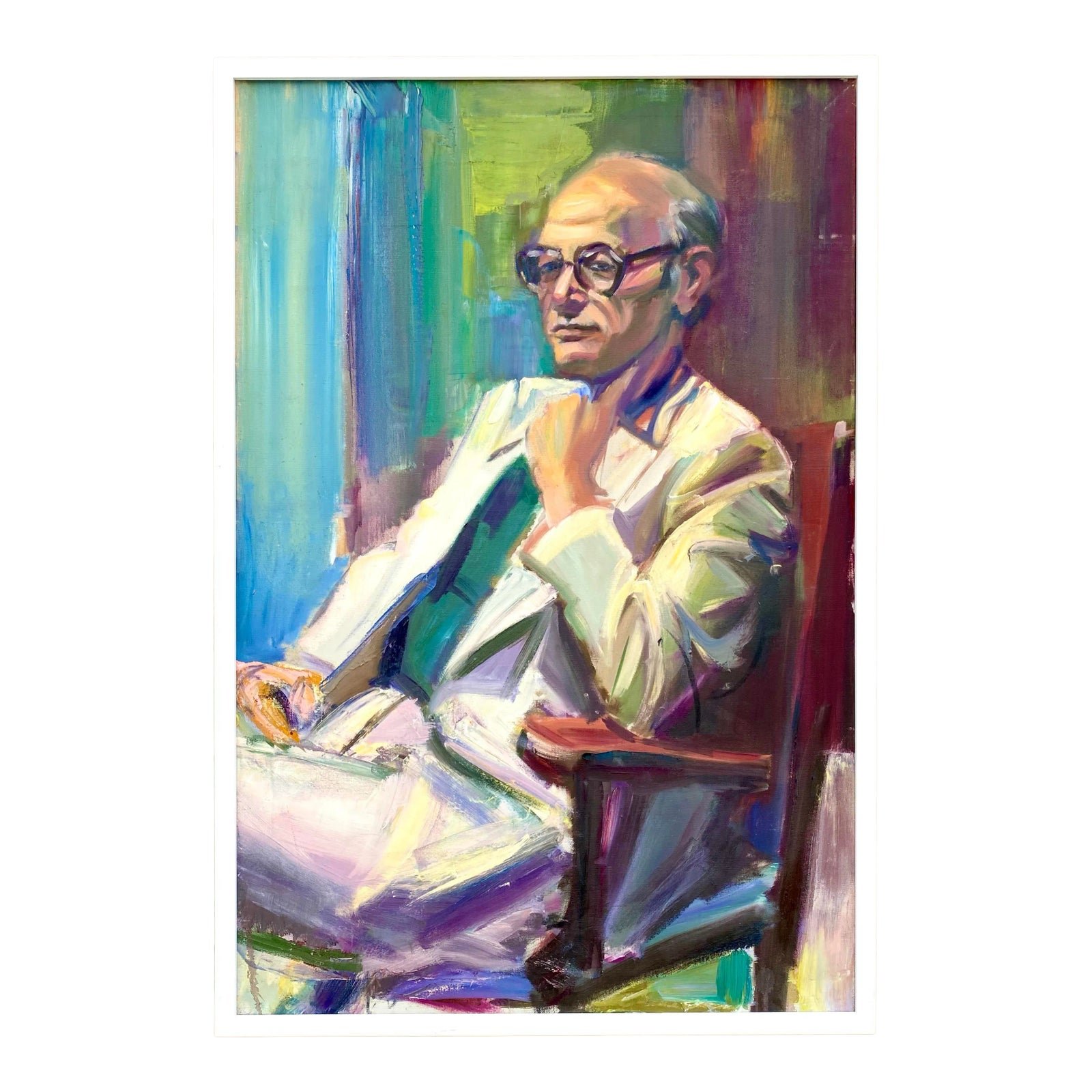 Vintage Original Oil Portrait B. Yutarian