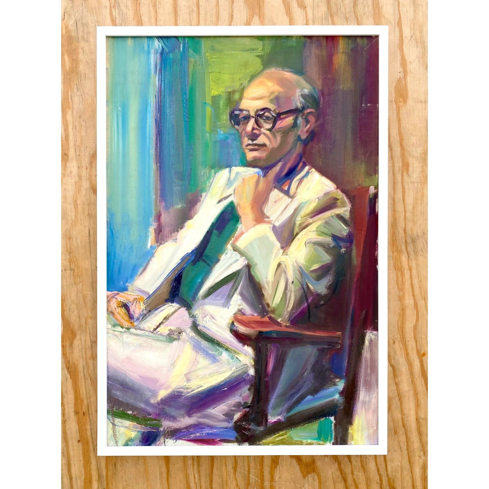 Vintage Original Oil Portrait B. Yutarian - Detail view
